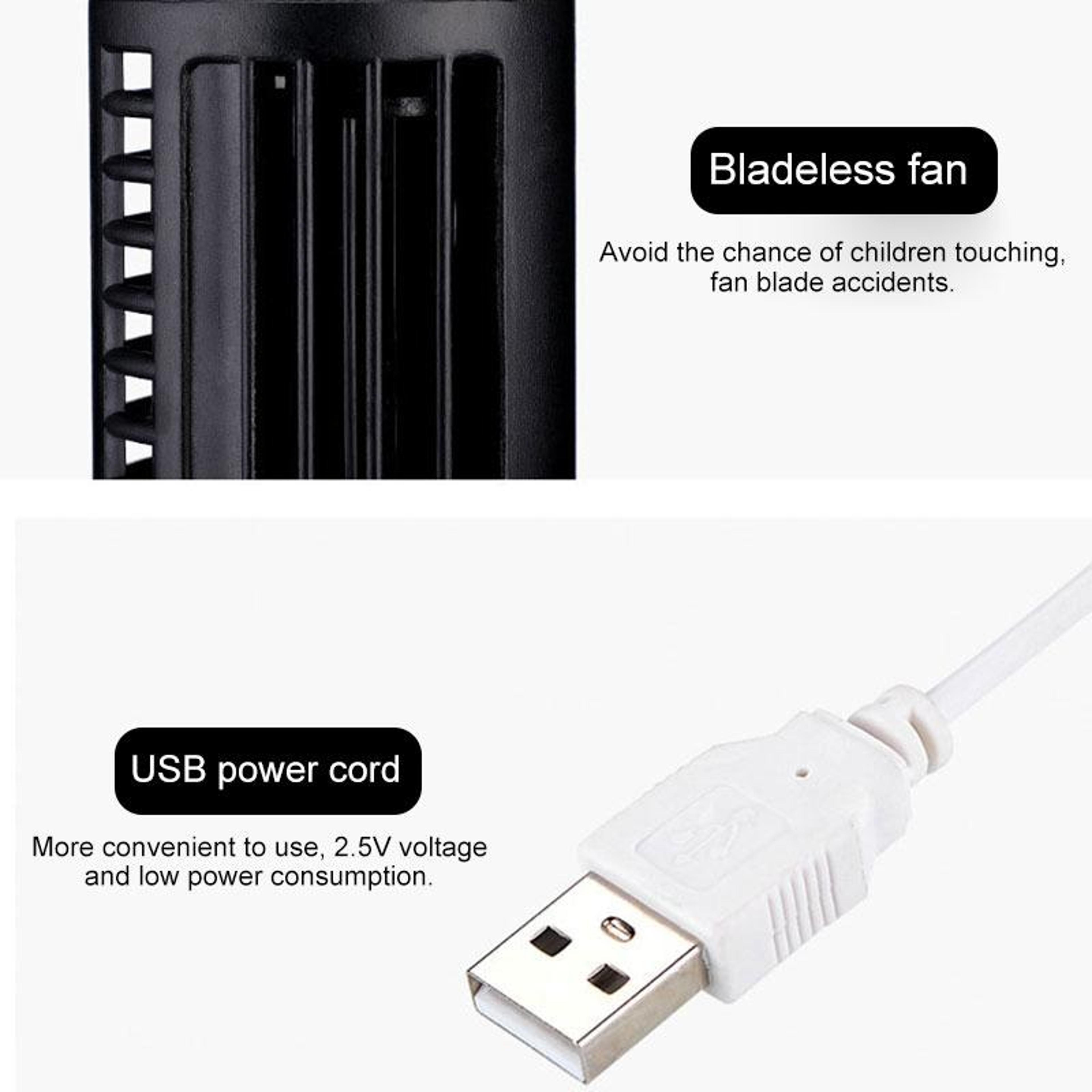 Portable USB Tower Fan Leafless Desk Fan With 2 Speed Cooling 1