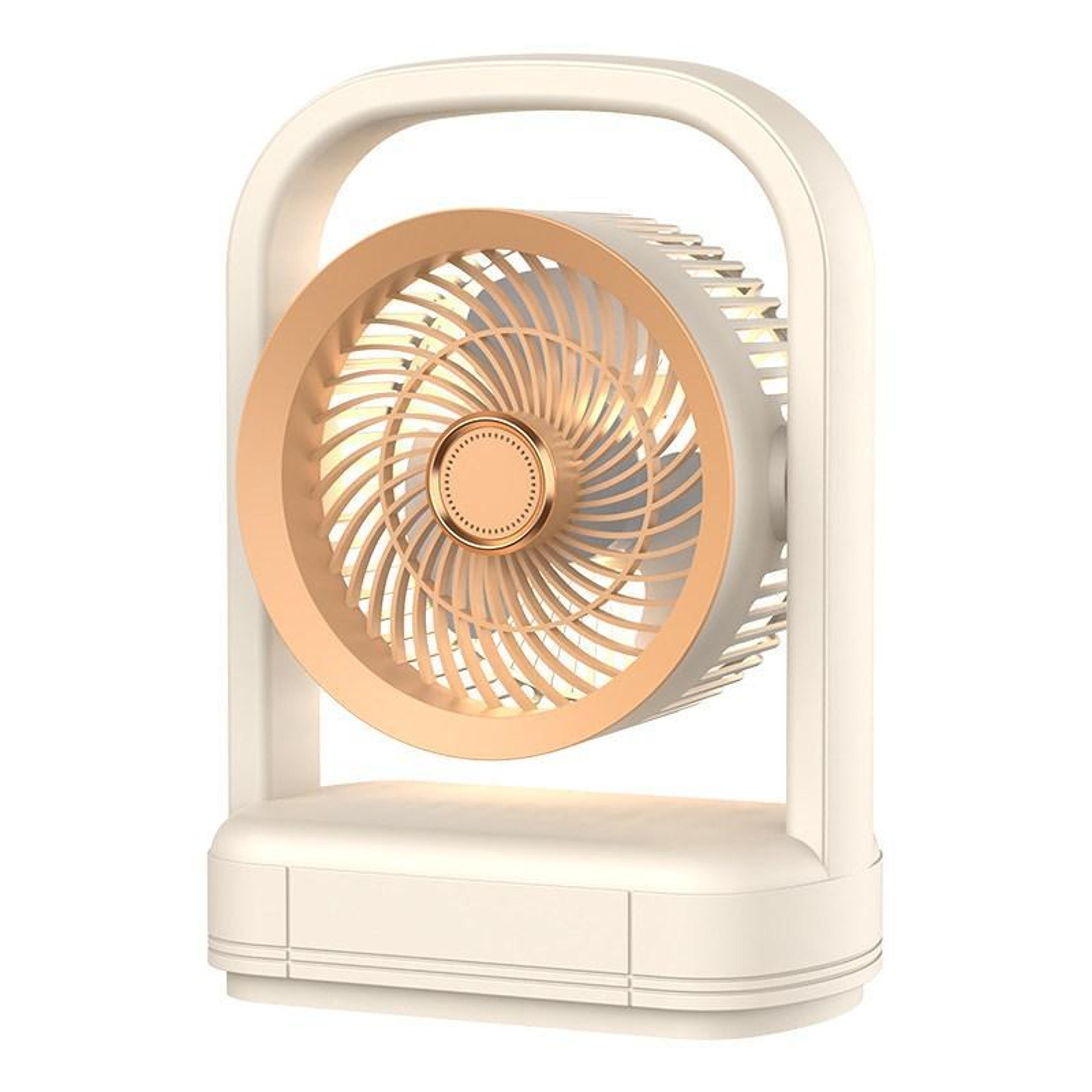 Portable Desktop Wall Mounted Fan With LED Light USB Rechargeable Air Circulation Fan 7