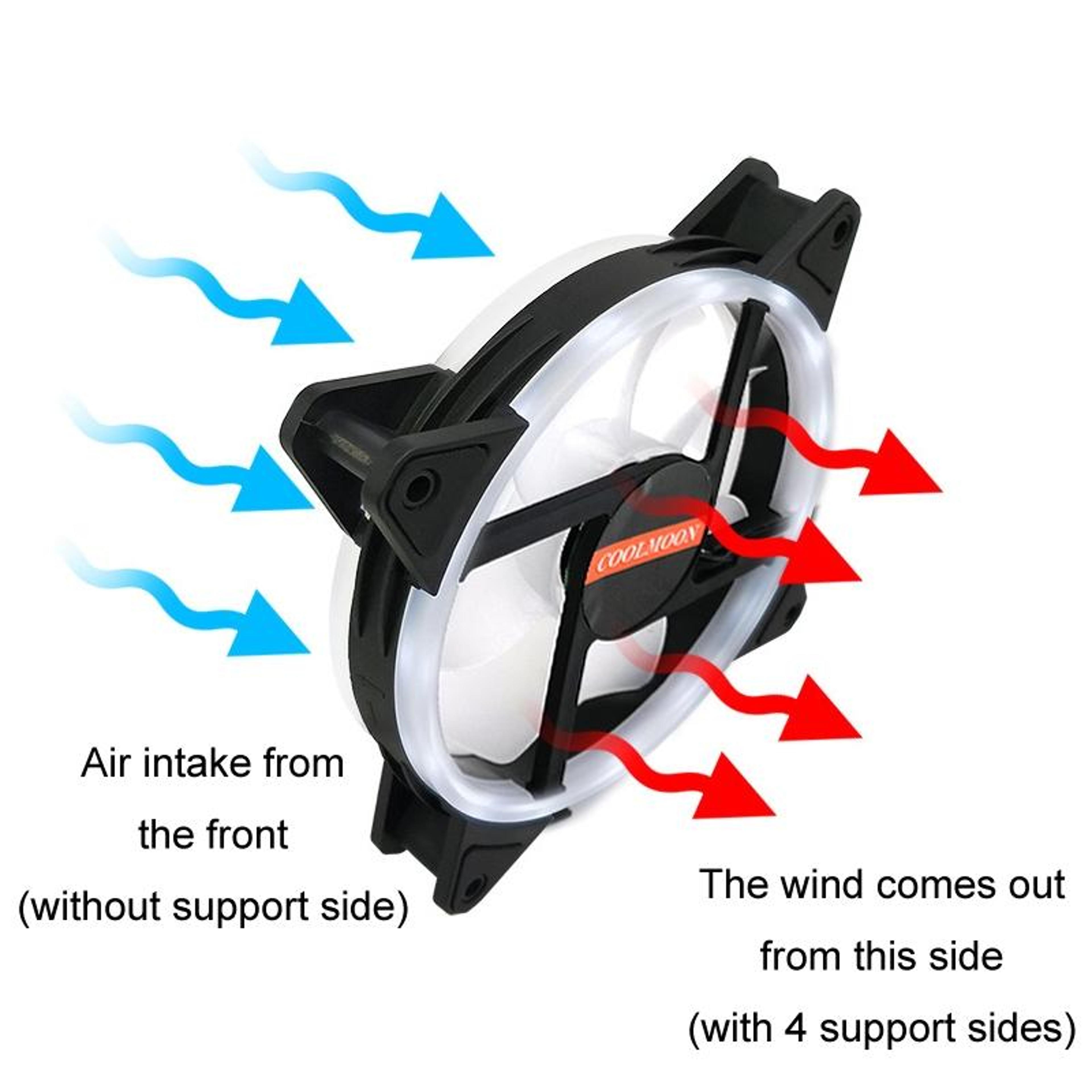 Cooling Fan Dual Interface PC Case Fan Quiet Hydraulic Bearing 4