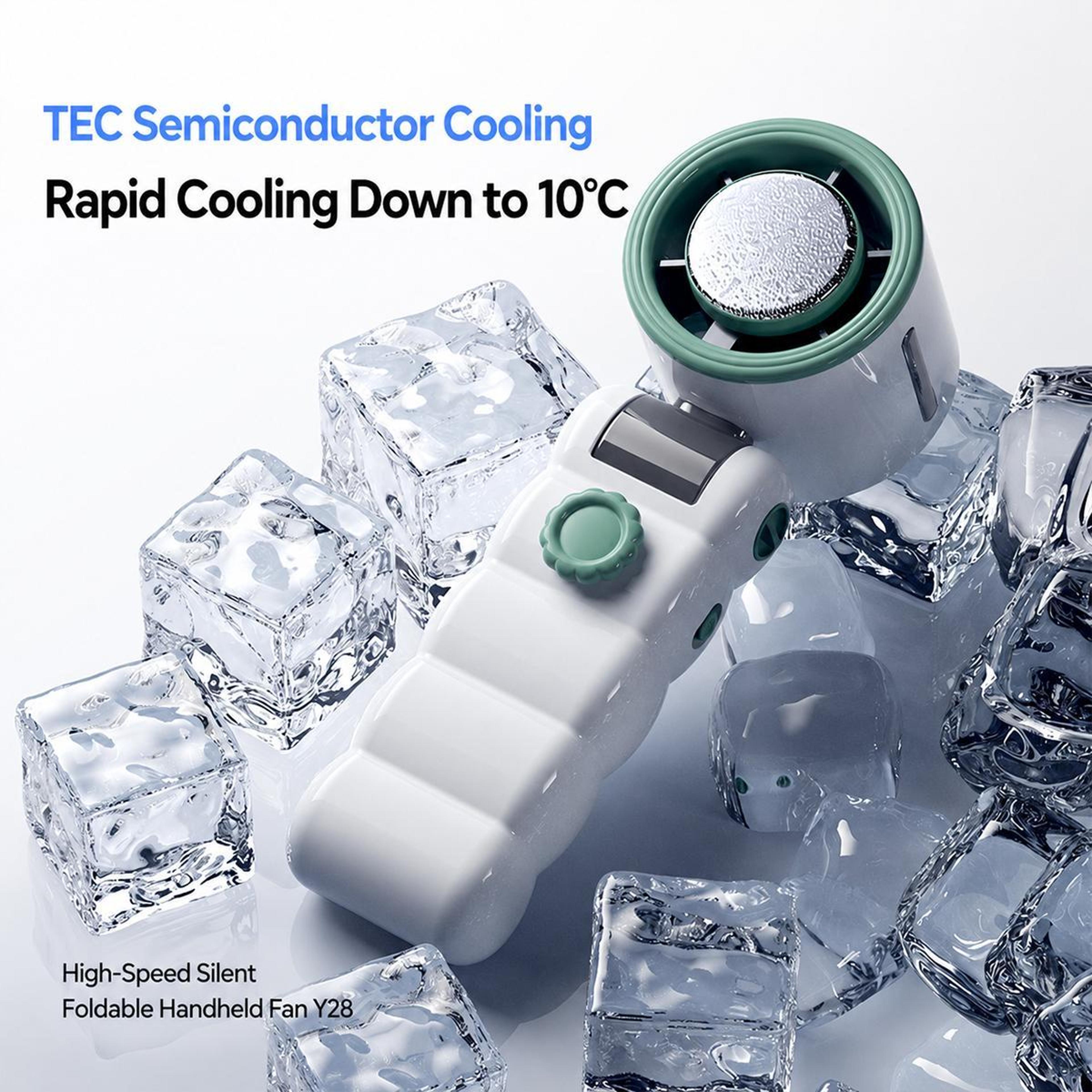 Y28 Handheld Cooling Fan Portable Cooling Fan With TEC Cooling Foldable Rechargeable Fan 11