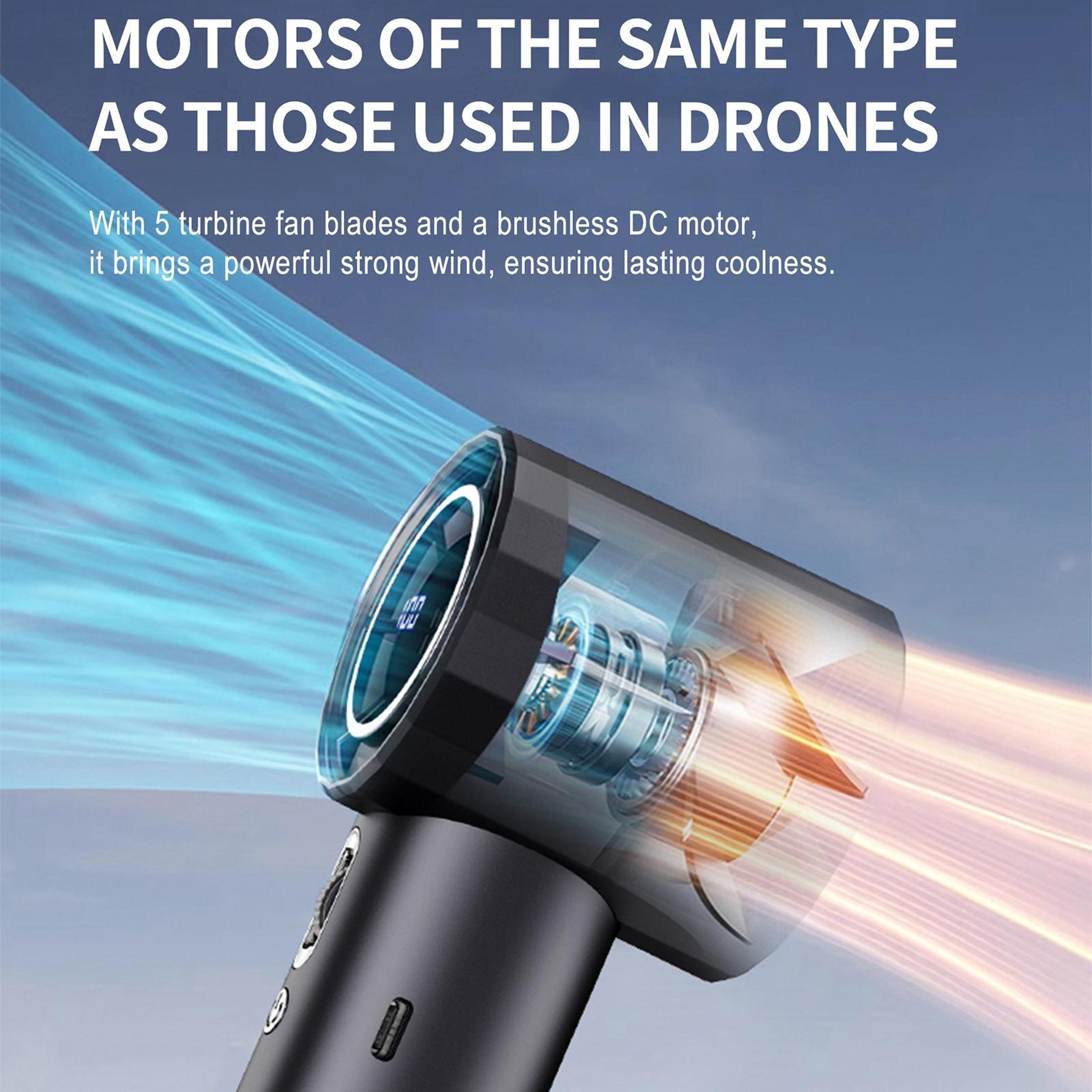 F10 Handheld Fan 100Speed Portable Fan With Turbo Airflow USB Rechargeable 4