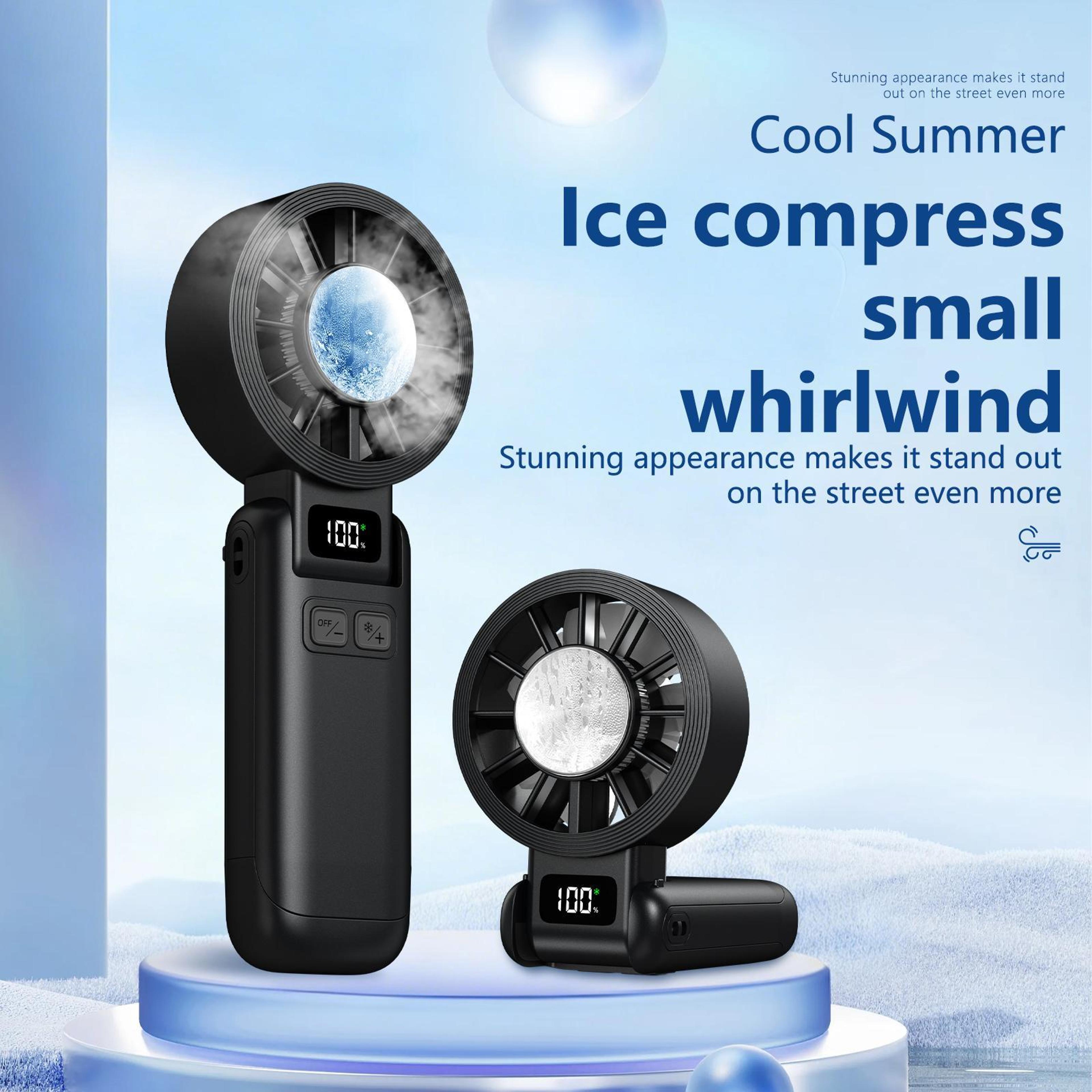 F9 Handheld Cooling Fan With Ice Compress Portable Rechargeable Foldable Mini Fan 1