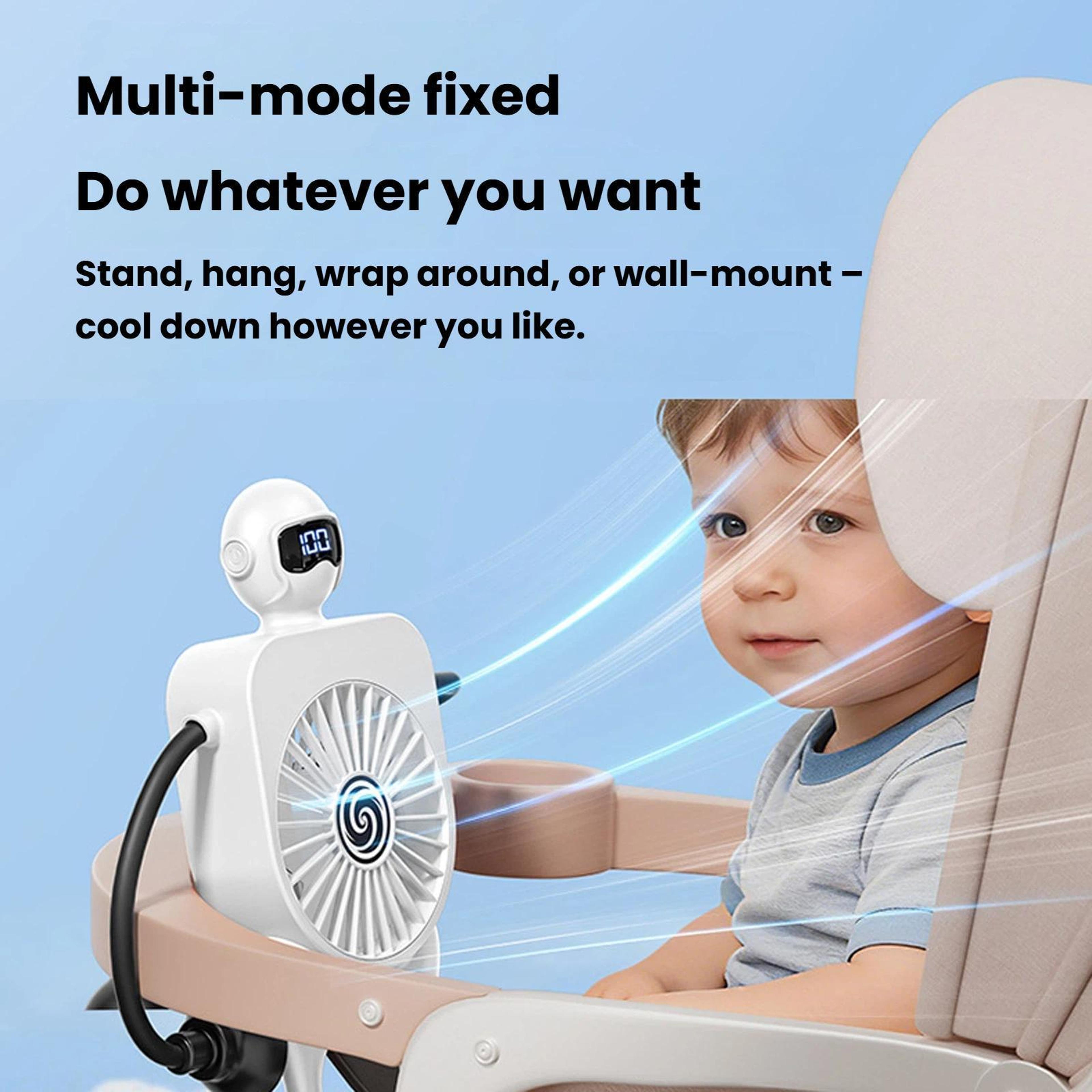 F17 Portable Desk Fan With Digital Display 100 Speed Levels And Suction Cup Fan Mount 6