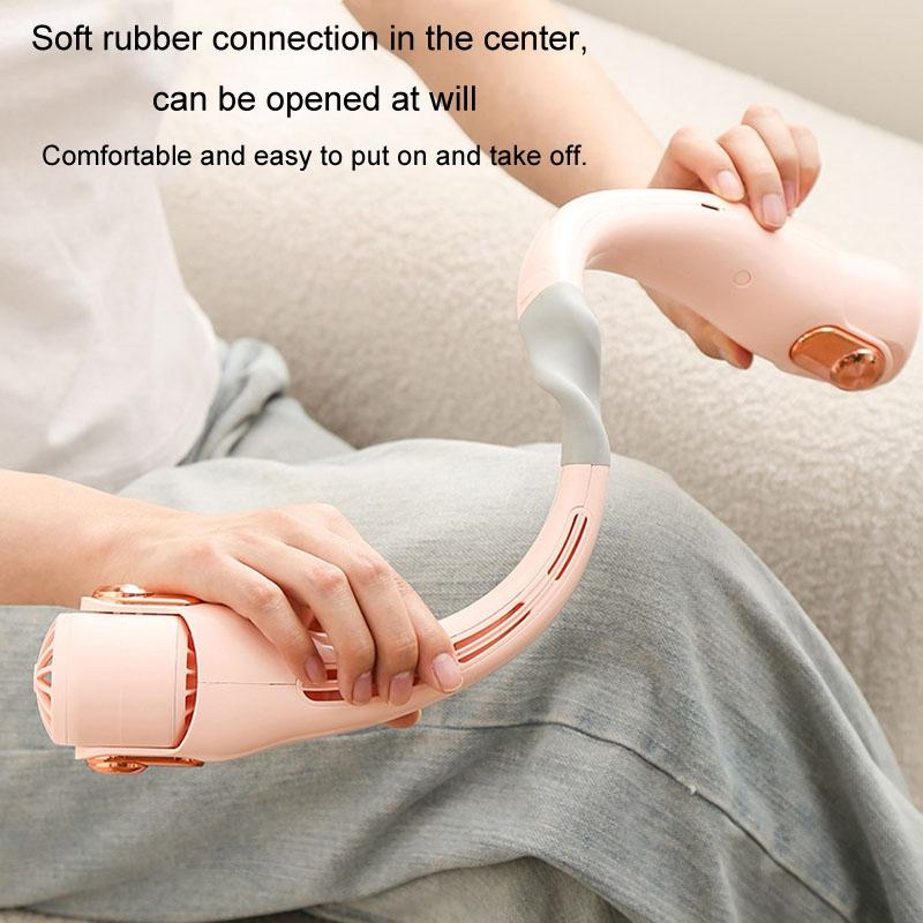 Mini Portable Neck Fan USB Rechargeable HandsFree Personal Cooling Fan With Adjustable Silicone Des 8
