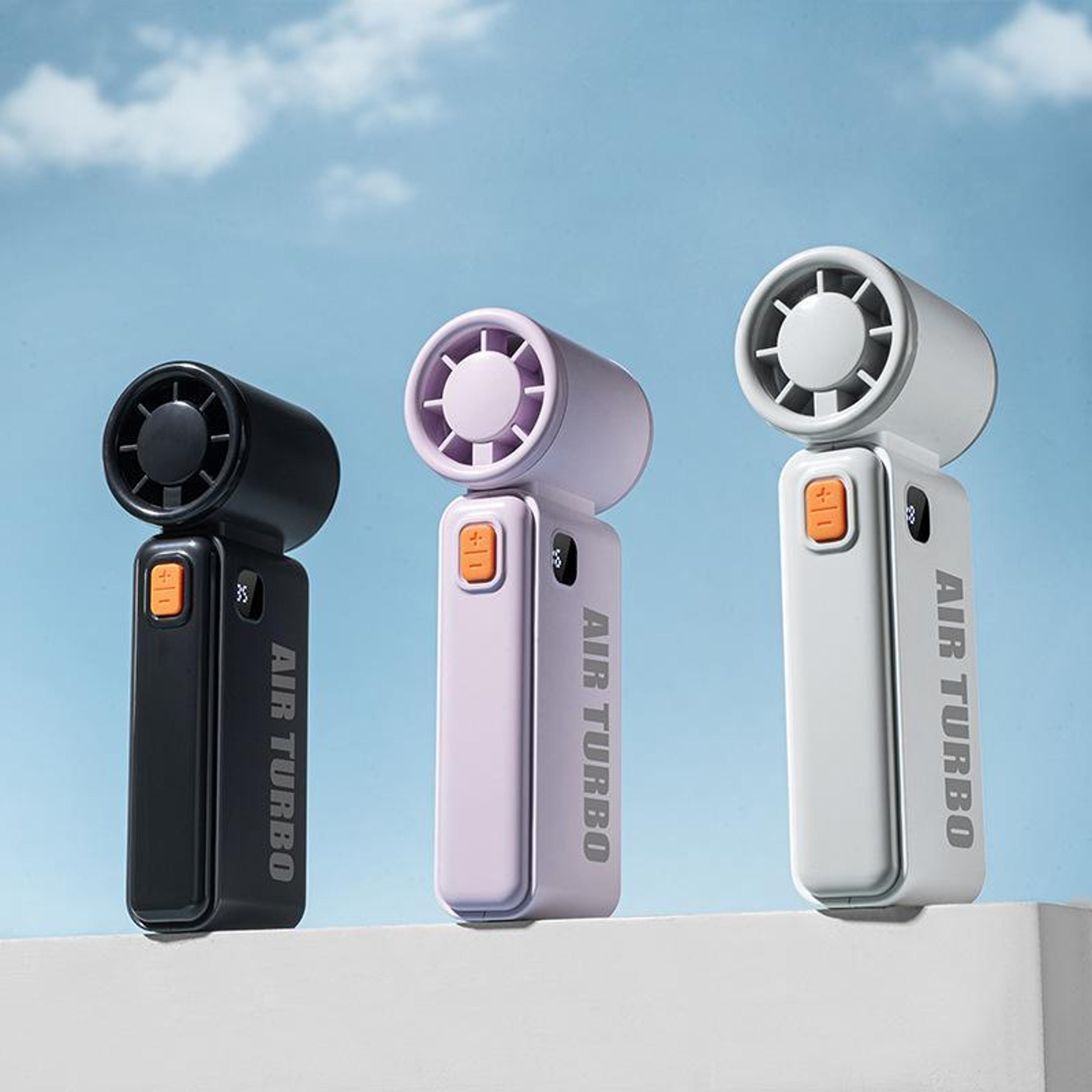 Portable High Speed Handheld Fan With Digital Display USB Rechargeable Personal Cooling Fan 0