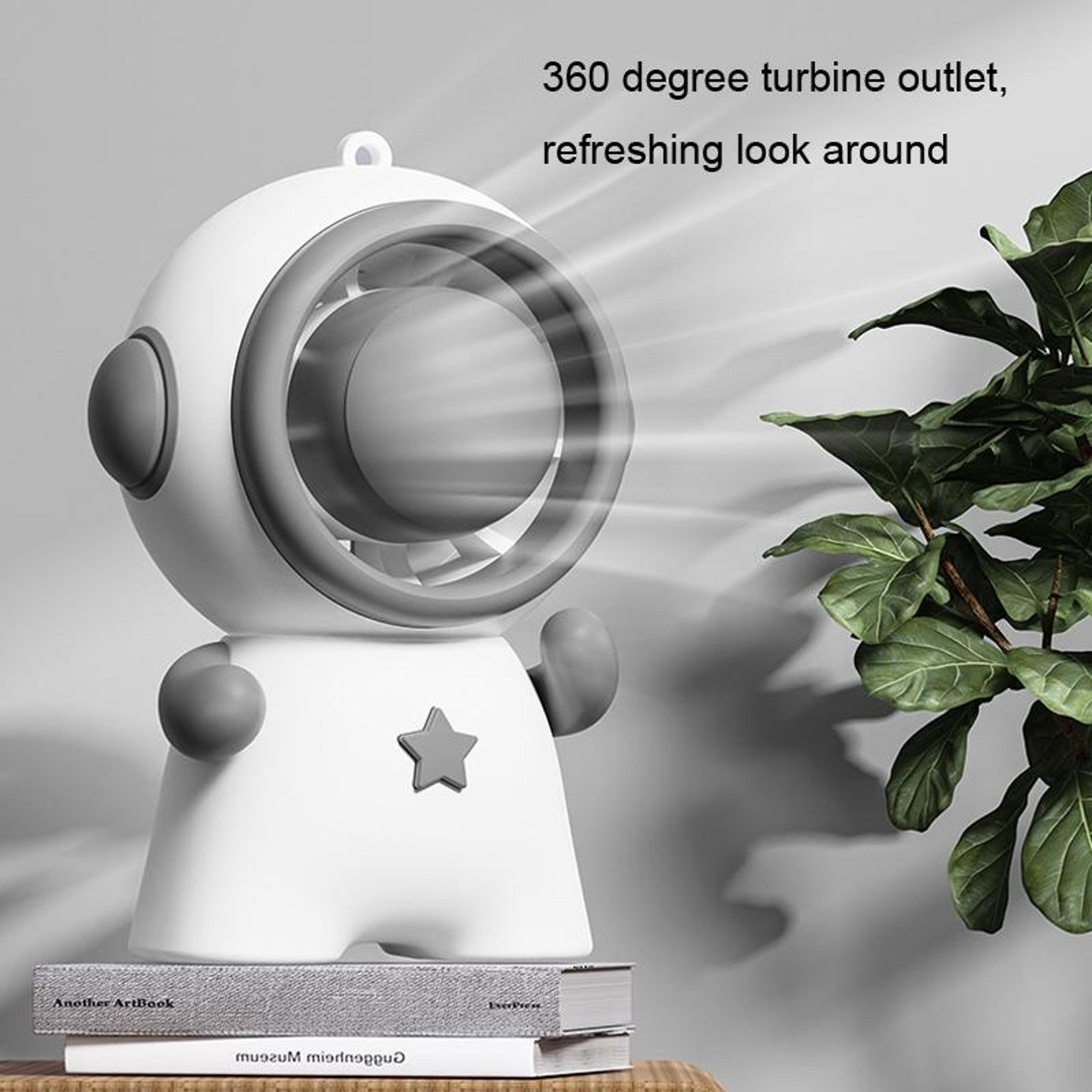 Portable Astronaut Mini Fan Keychain USB Rechargeable Handheld Cooling Fan With Lanyard 3