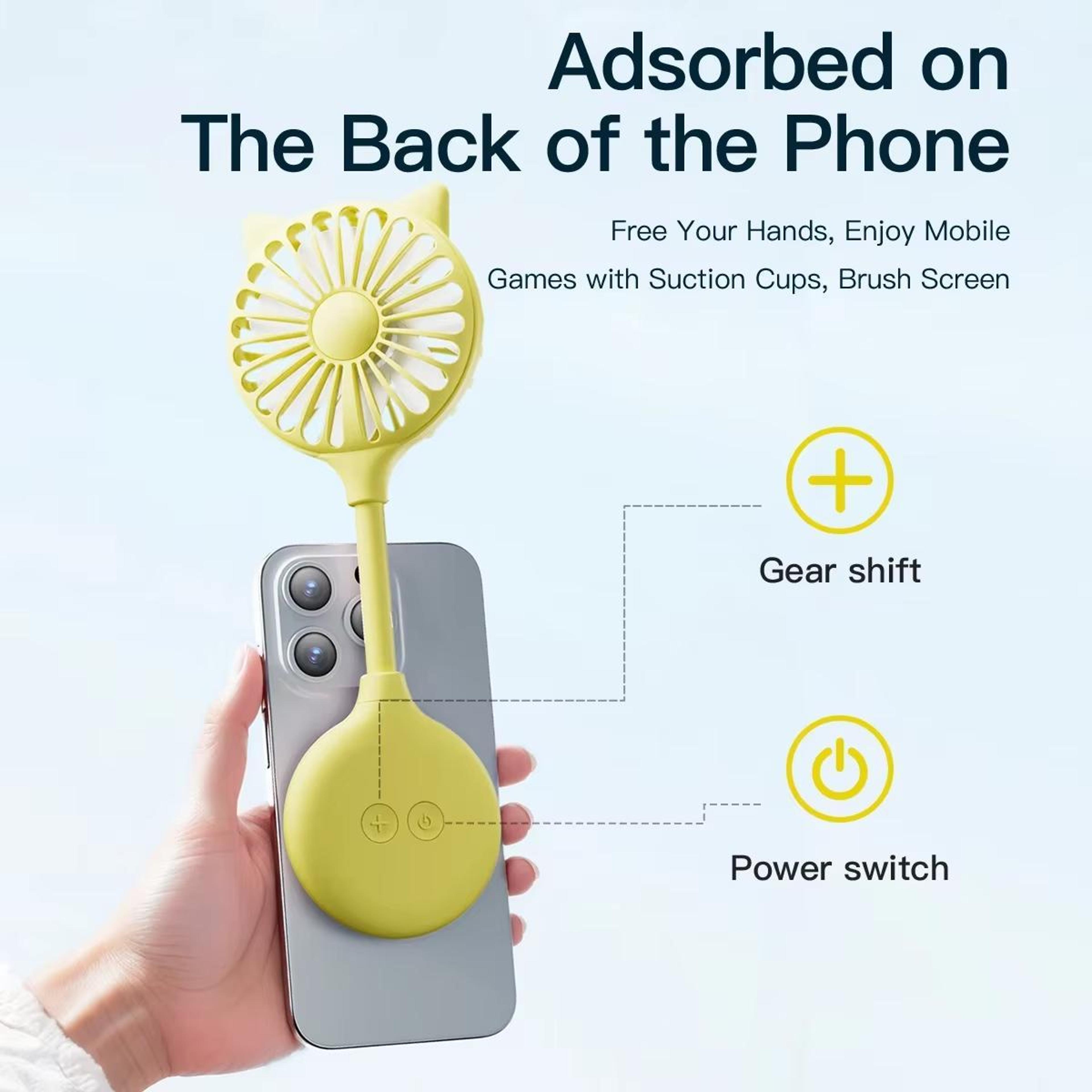 Portable USB Fan Rechargeable Desk Fan Mini Folding Suction Cup Fan With Flexible Adjustable Neck 3