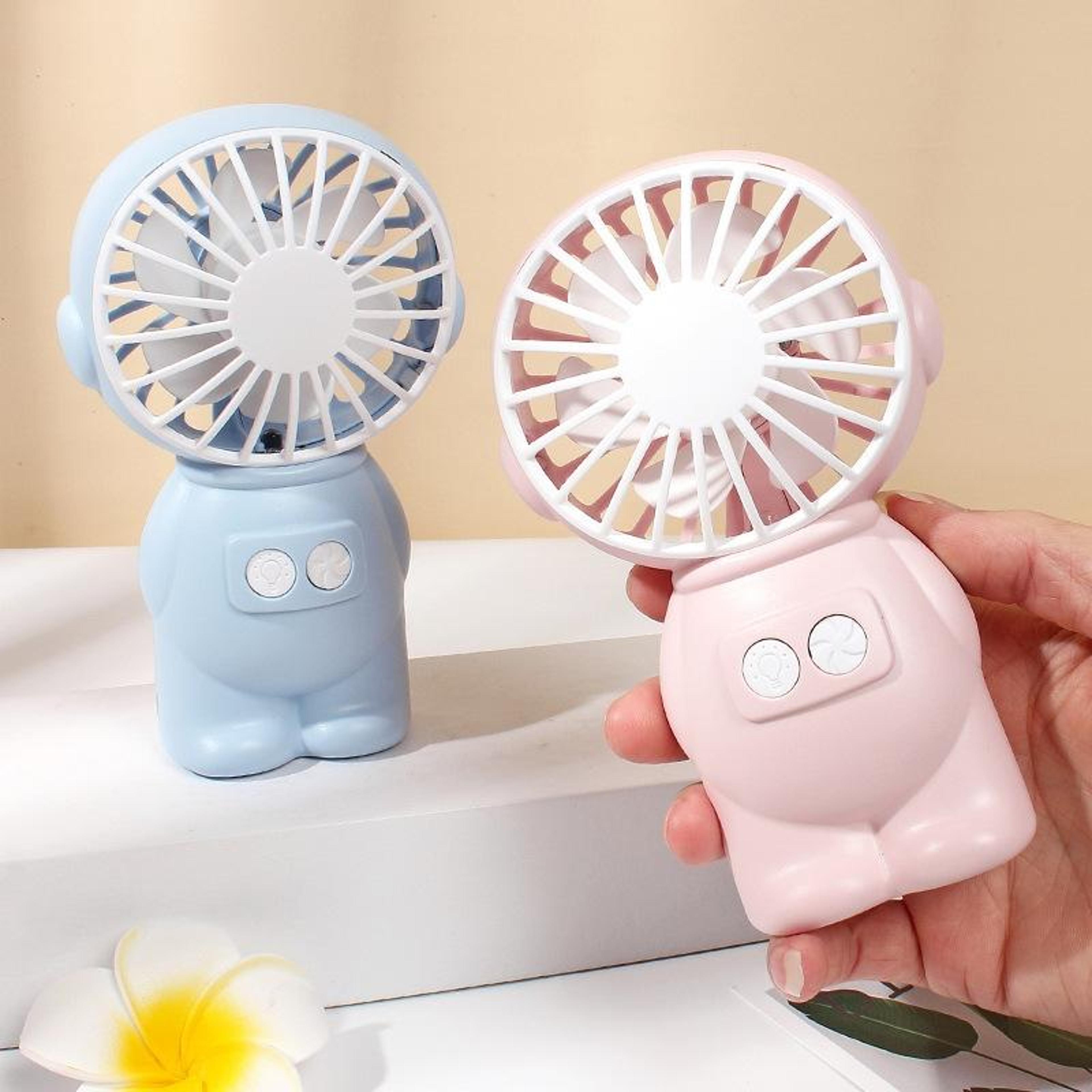 2PCS Portable Handheld Fan USB Rechargeable Mini Desk Fan With Night Light For Office Travel And Ou 3
