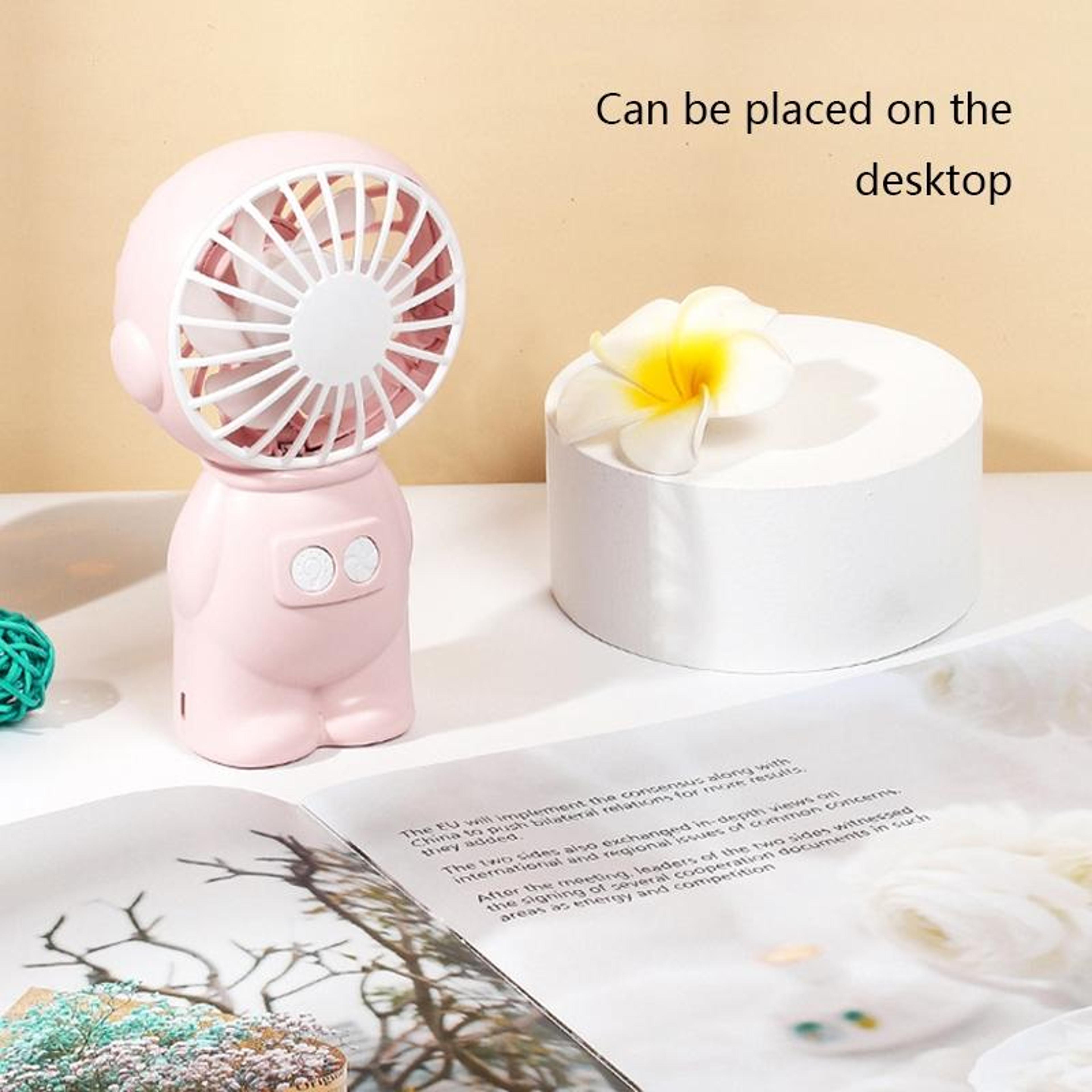 2PCS Portable Handheld Fan USB Rechargeable Mini Desk Fan With Night Light For Office Travel And Ou 4