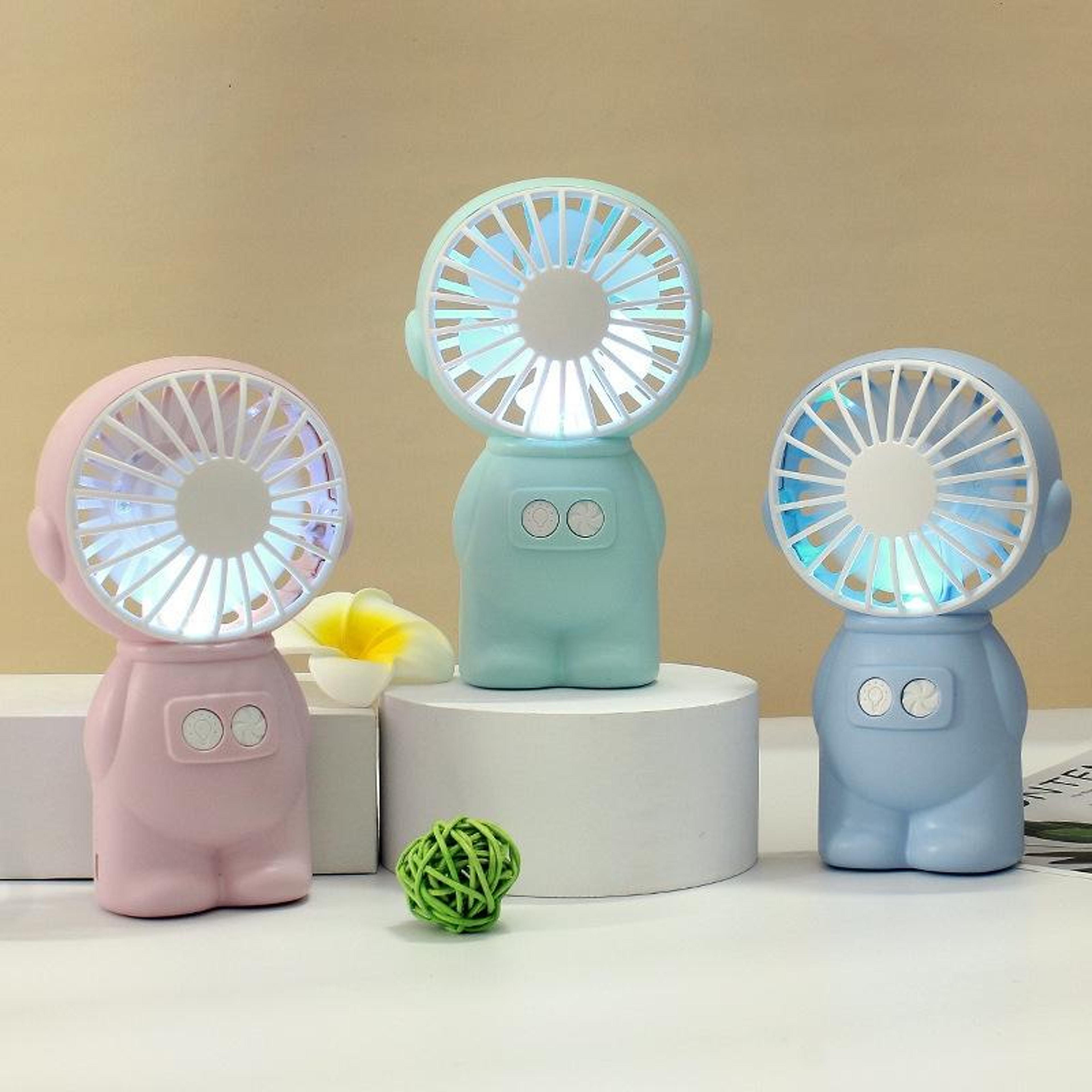 2PCS Portable Handheld Fan USB Rechargeable Mini Desk Fan With Night Light For Office Travel And Ou 6