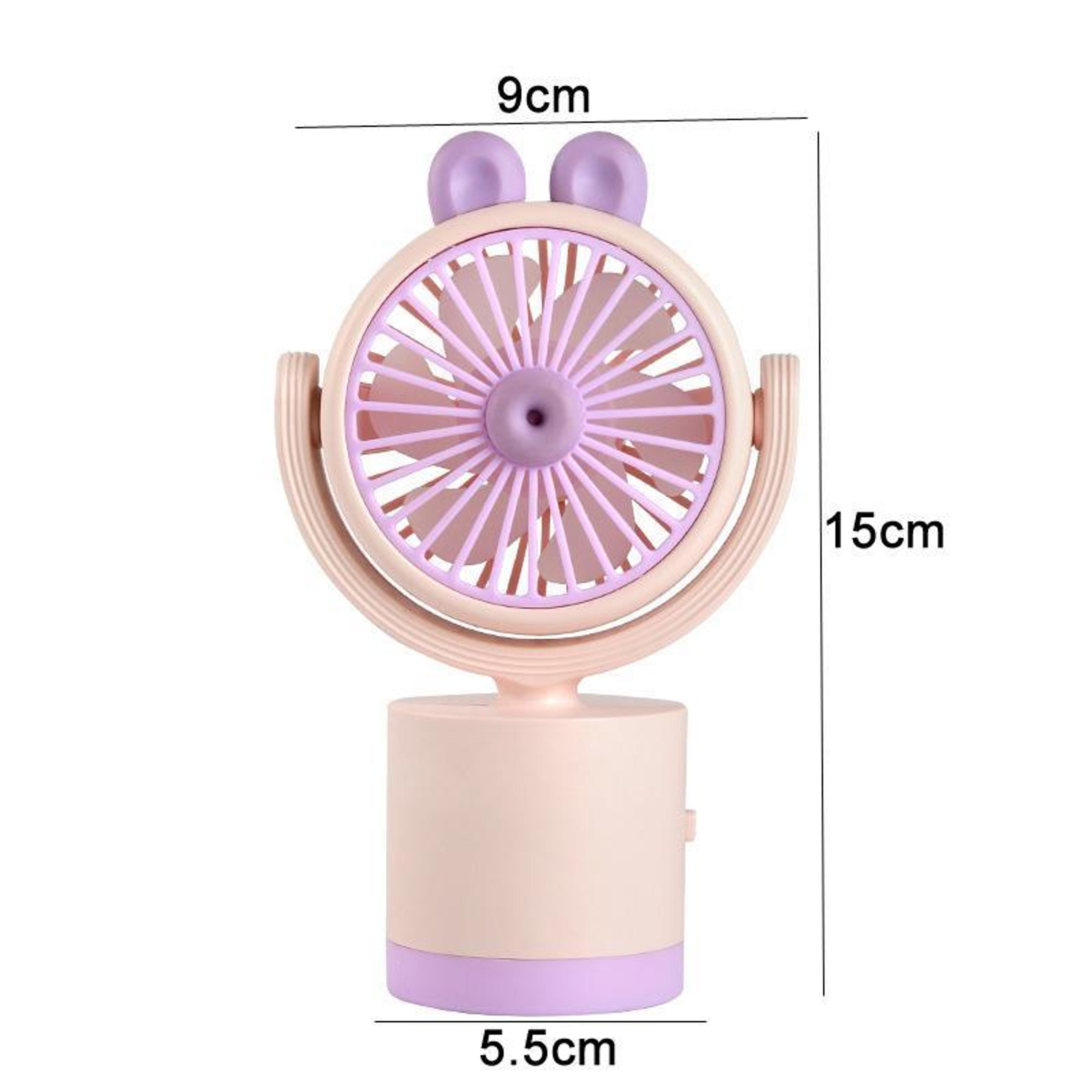 Cute Rabbit Portable Desktop Fan USB Rechargeable Handheld Mini Fan With Adjustable Airflow 1