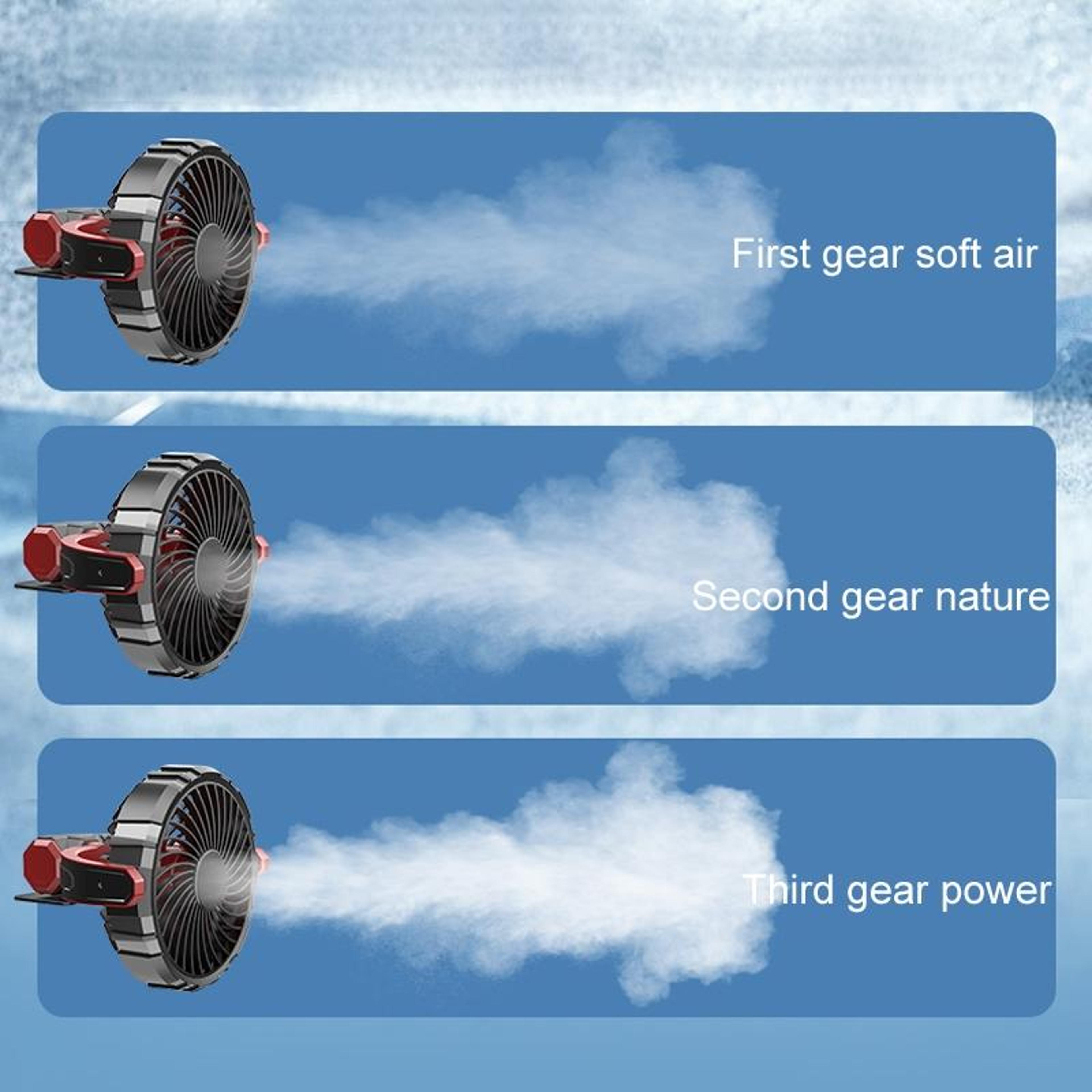 Foldable Car USB Fan 360 Rotating Steering Wheel Cooling Fan For Powerful Airflow 6