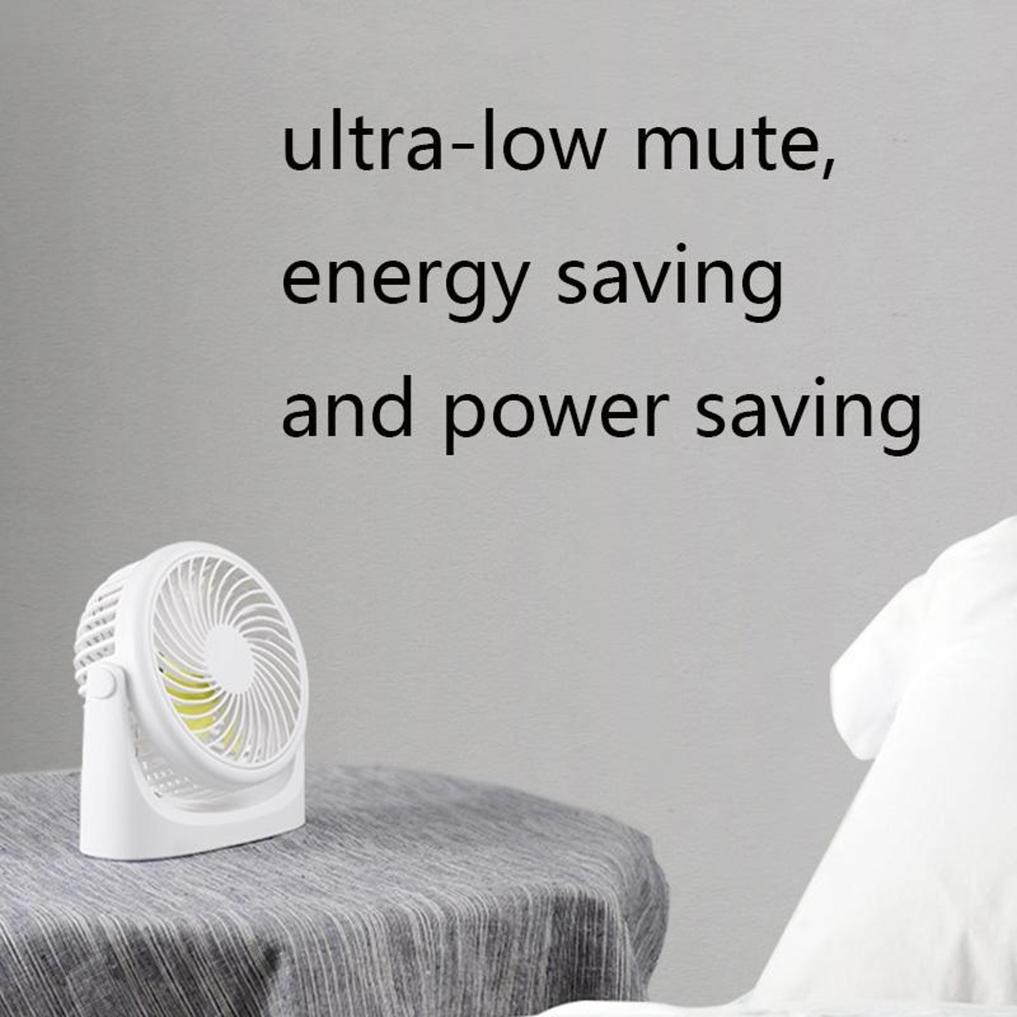 USB Desk Fan Mini Silent Rechargeable Personal Cooling Fan With 360 Degree Rotating Head 3