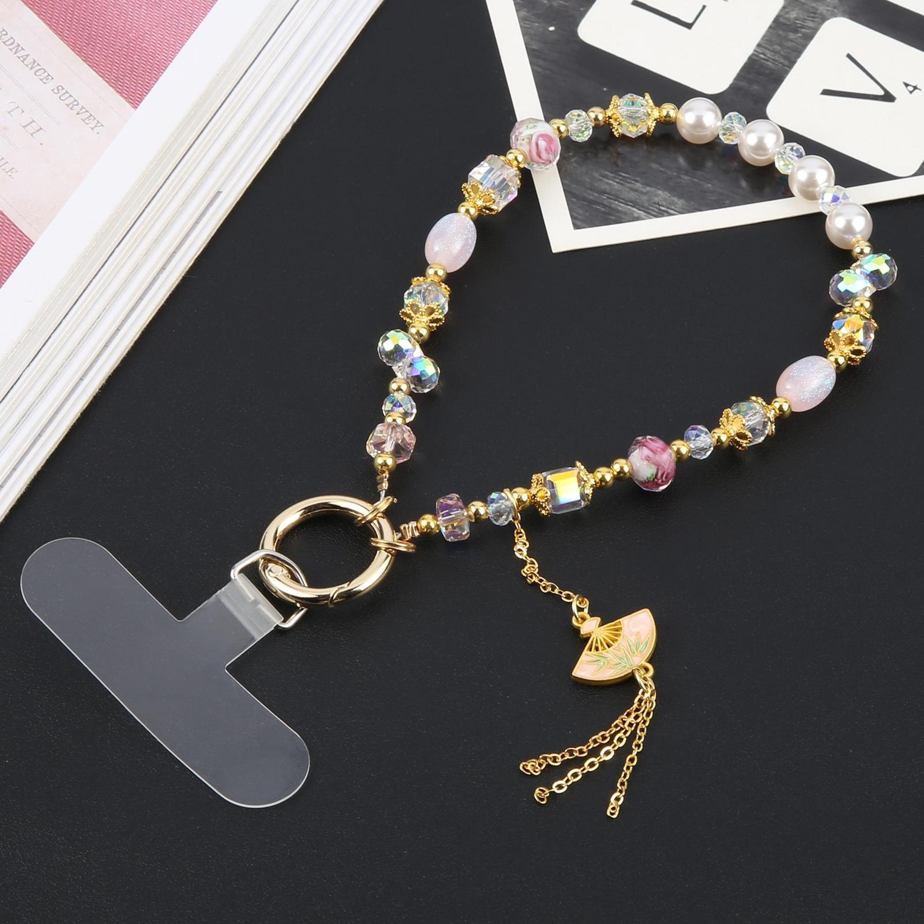 Universal Phone Wrist Lanyard Beaded Phone Strap Anti Lost Bracelet For Smartphones 5