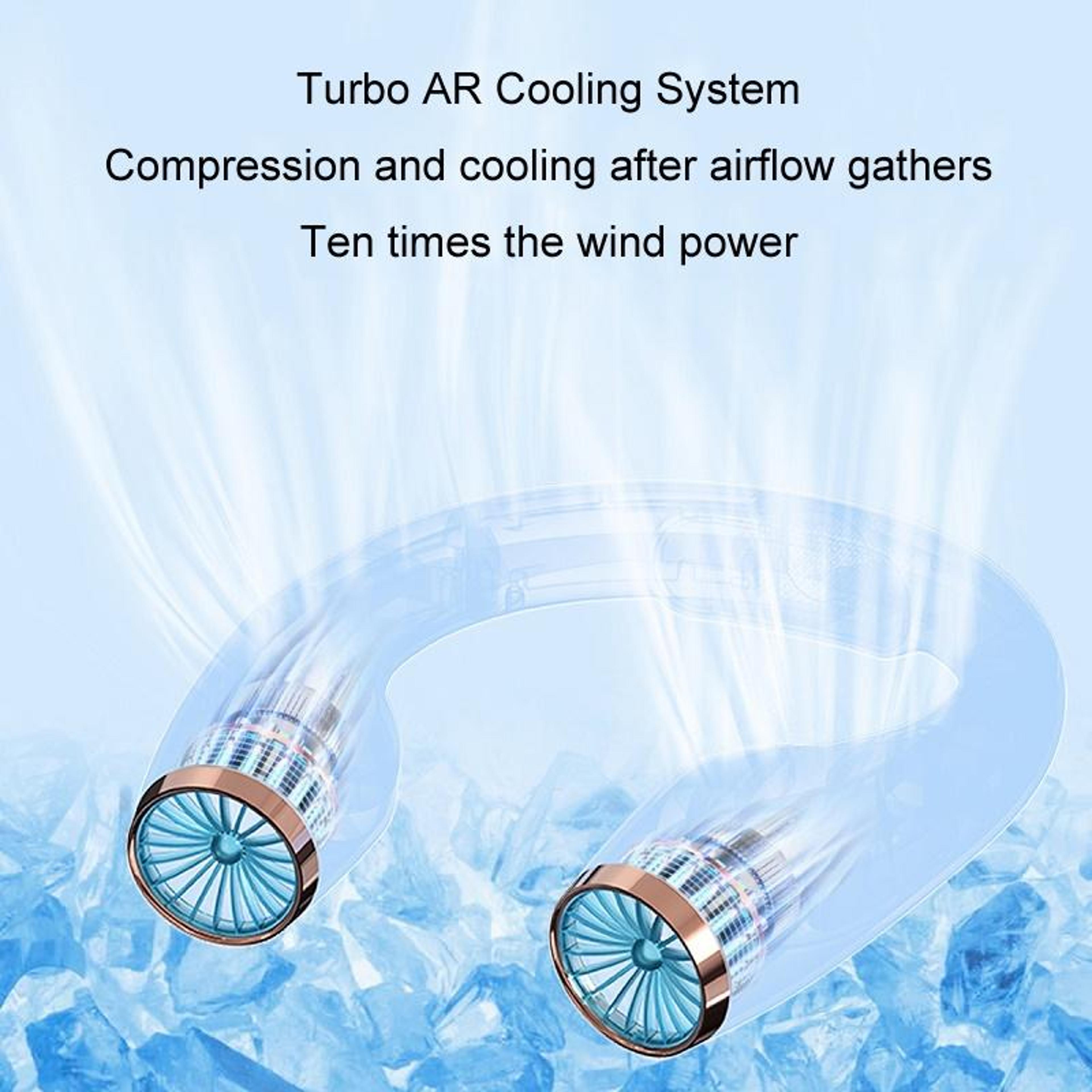 USB Charging Big Wind Cooling Leafless Hanging Neck Fan 4