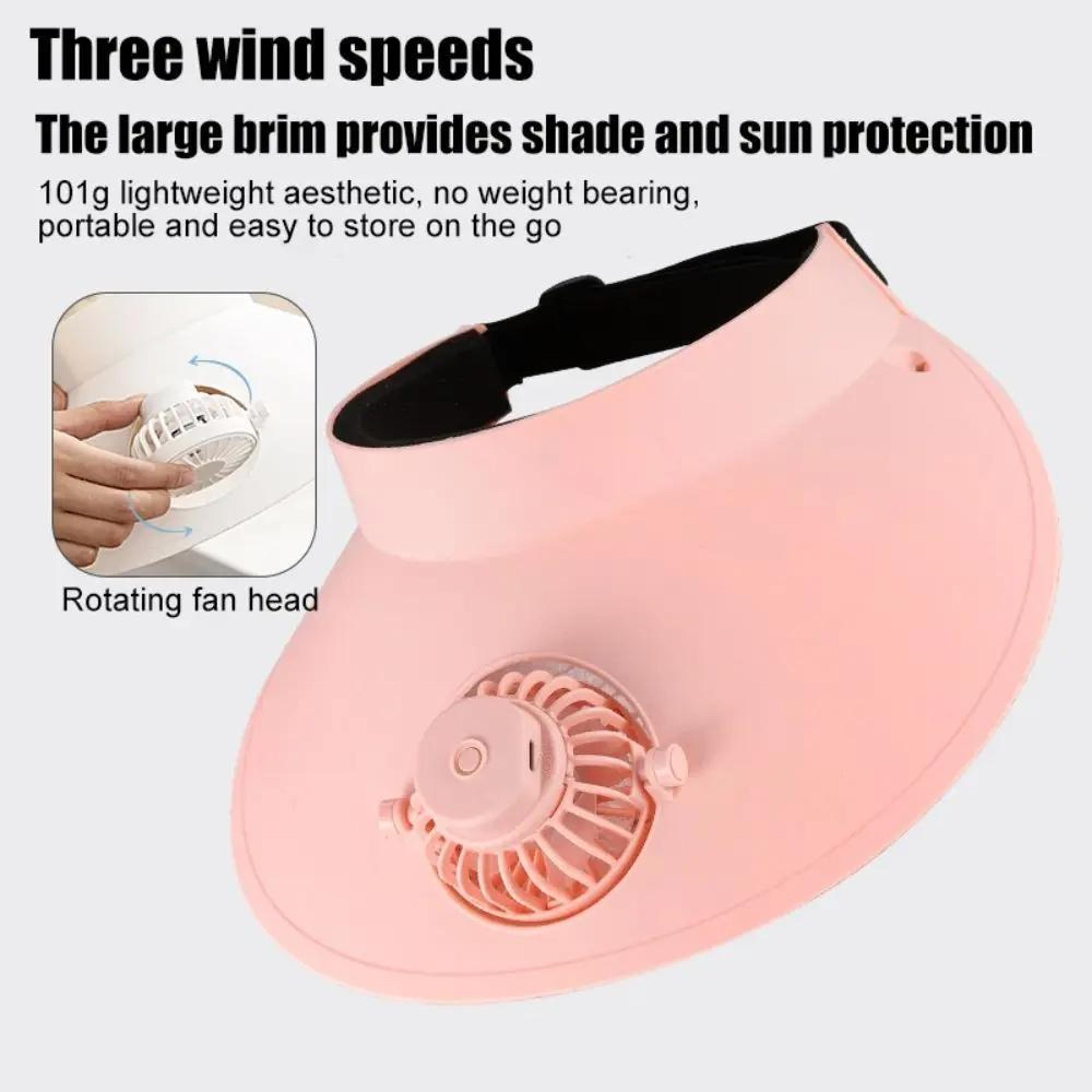 Portable Sun Hat With Fan Adjustable Cooling Sun Hat For Outdoor UV Protection 5