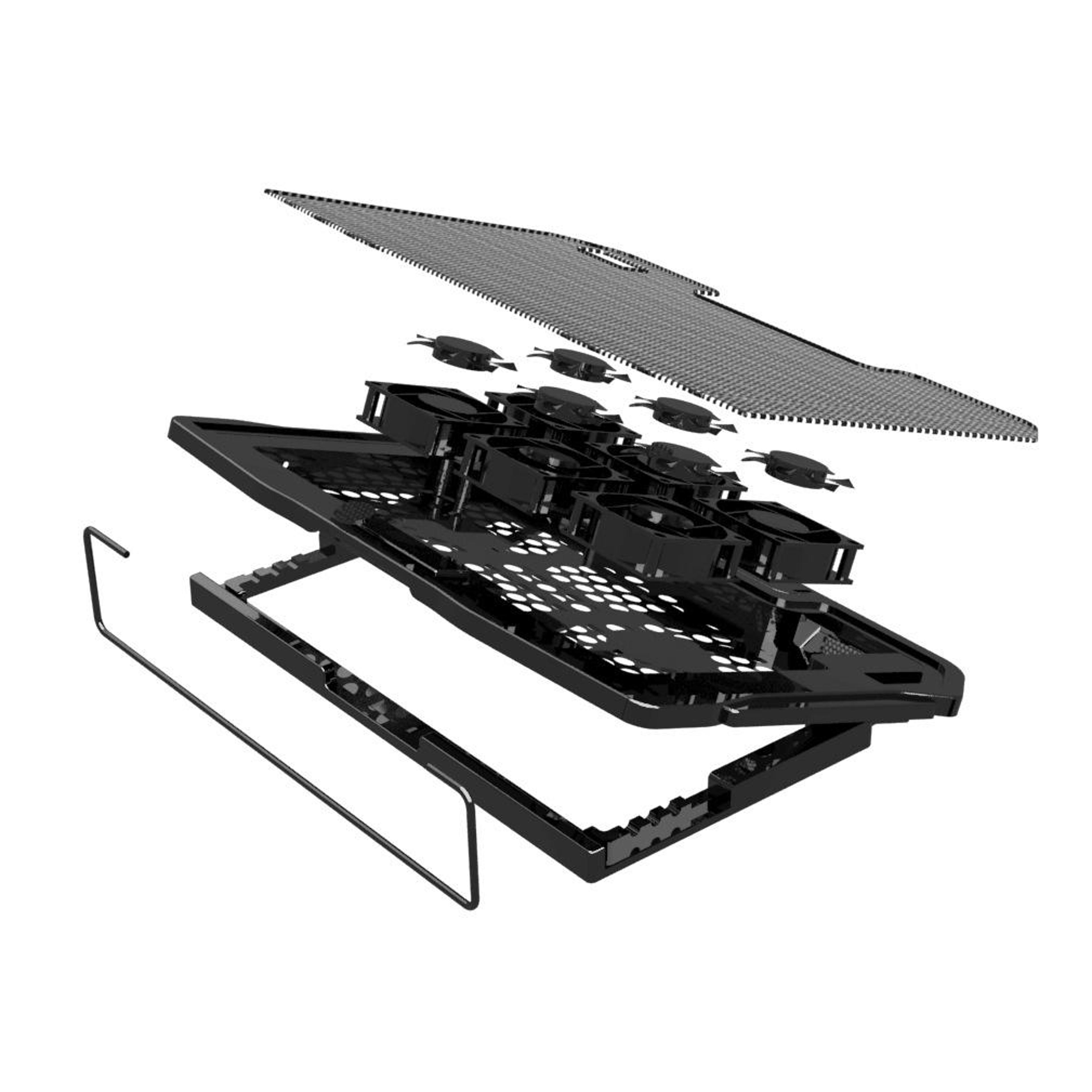 H9 Laptop Cooling Pad With 6 Quiet Fans Metal Mesh Notebook Cooling Stand For Up To 17 Inch Laptops 4