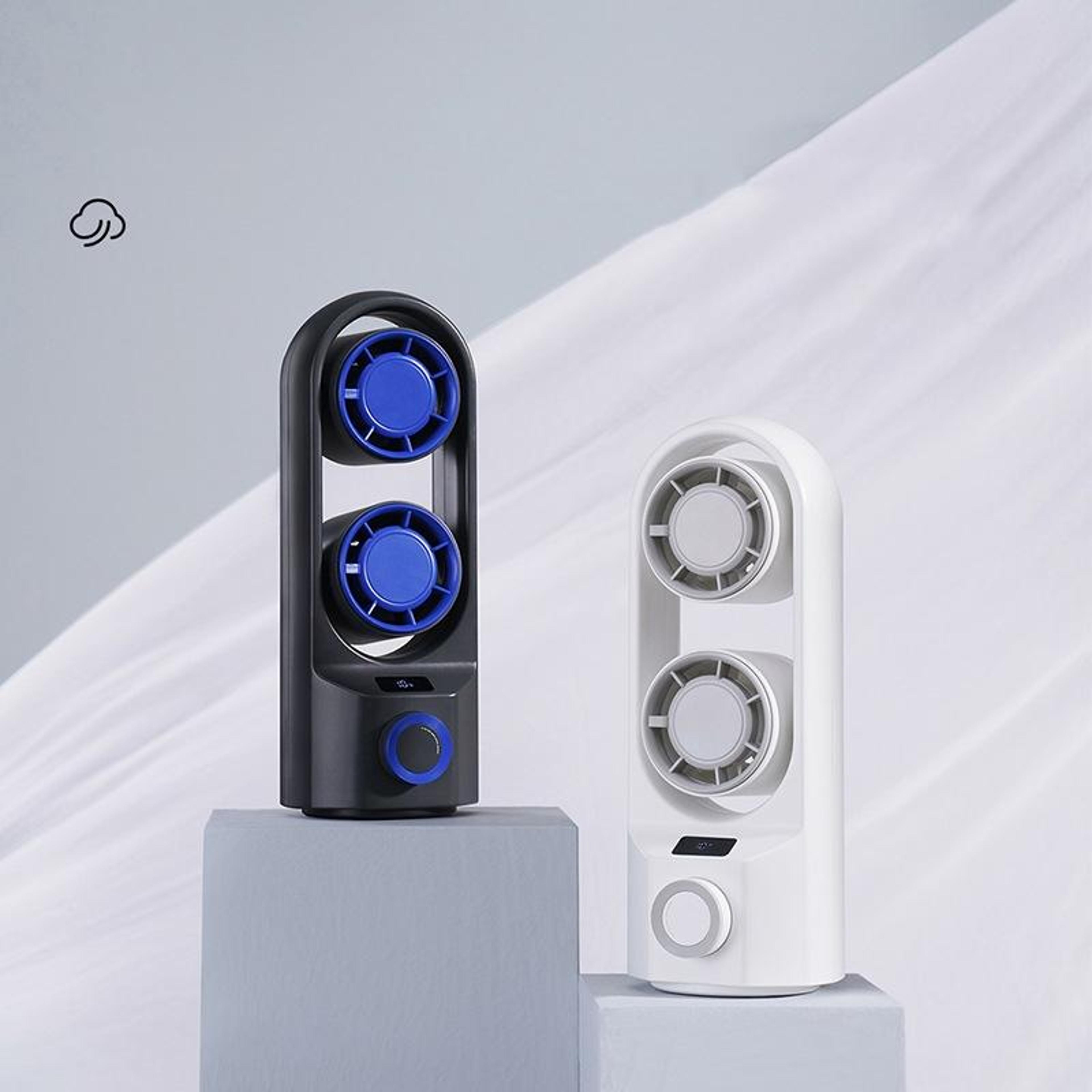 Smart Desk Tower Fan With Digital Display 100 Speed Rechargeable Oscillating Portable Cooling Fan 0
