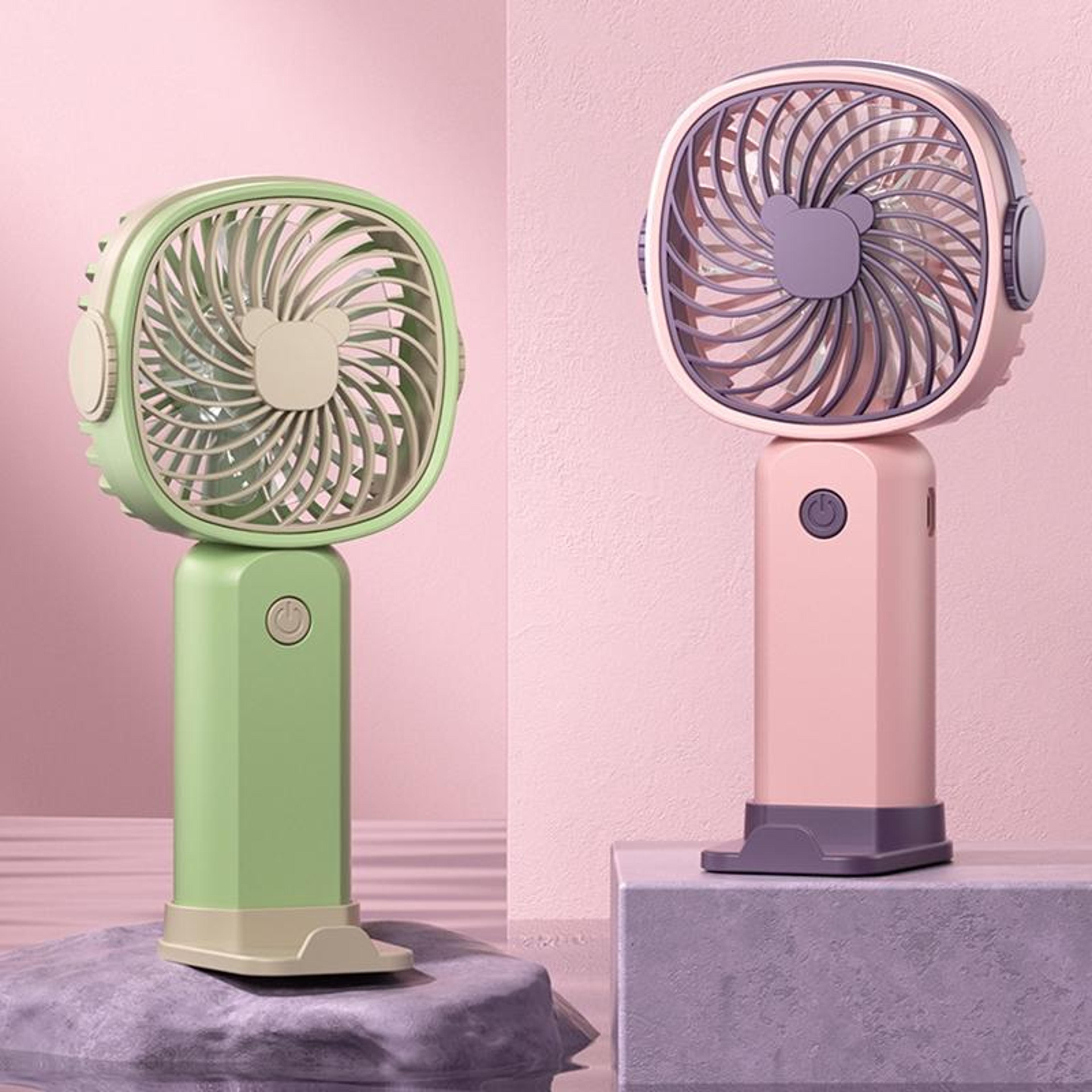 Portable Mini Fan With Phone Holder USB Rechargeable Handheld Fan 3 Speed Personal Cooling Fan 0