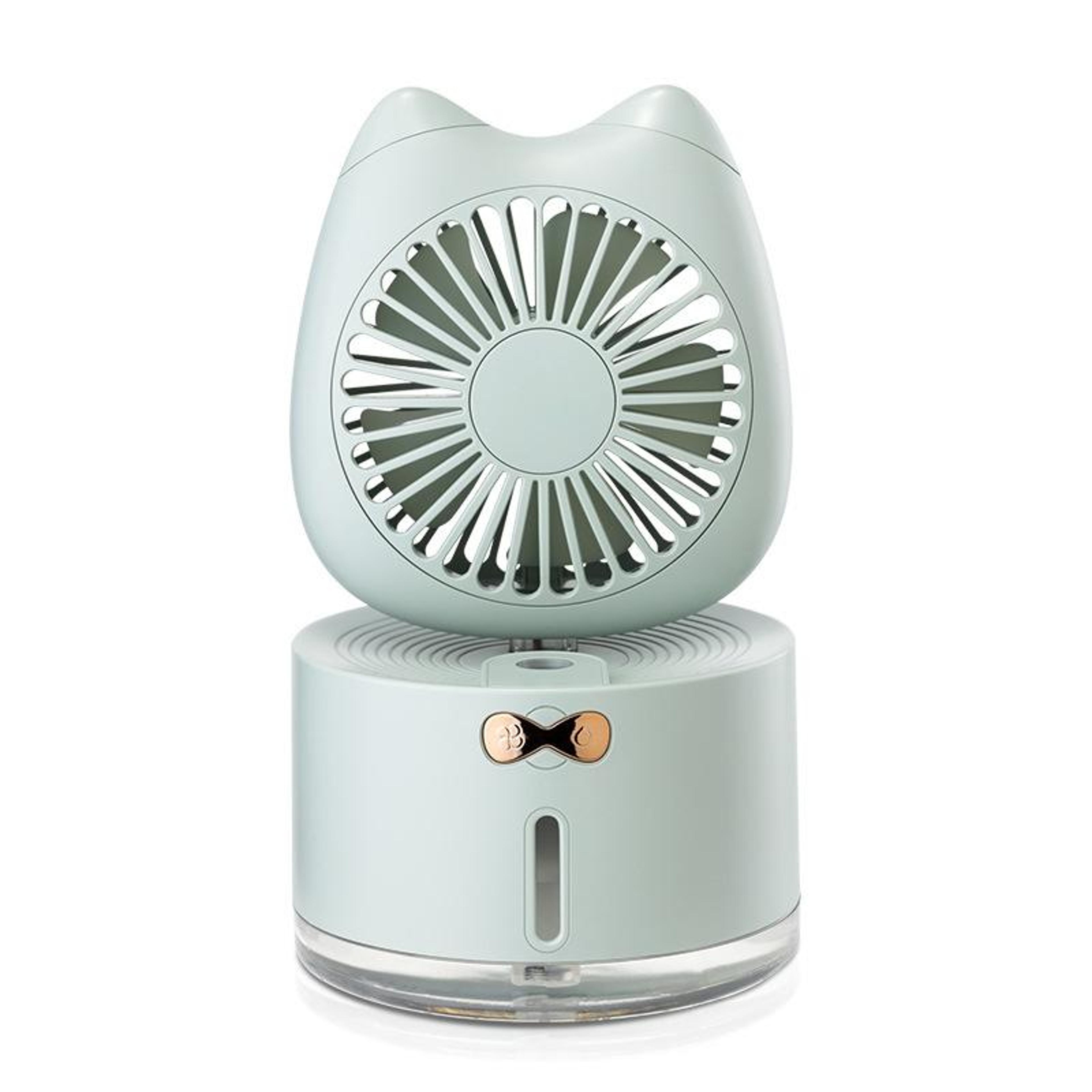 Cat Shape Desktop Humidifier Fan Rechargeable Mist Fan With Adjustable Cooling Airflow 8