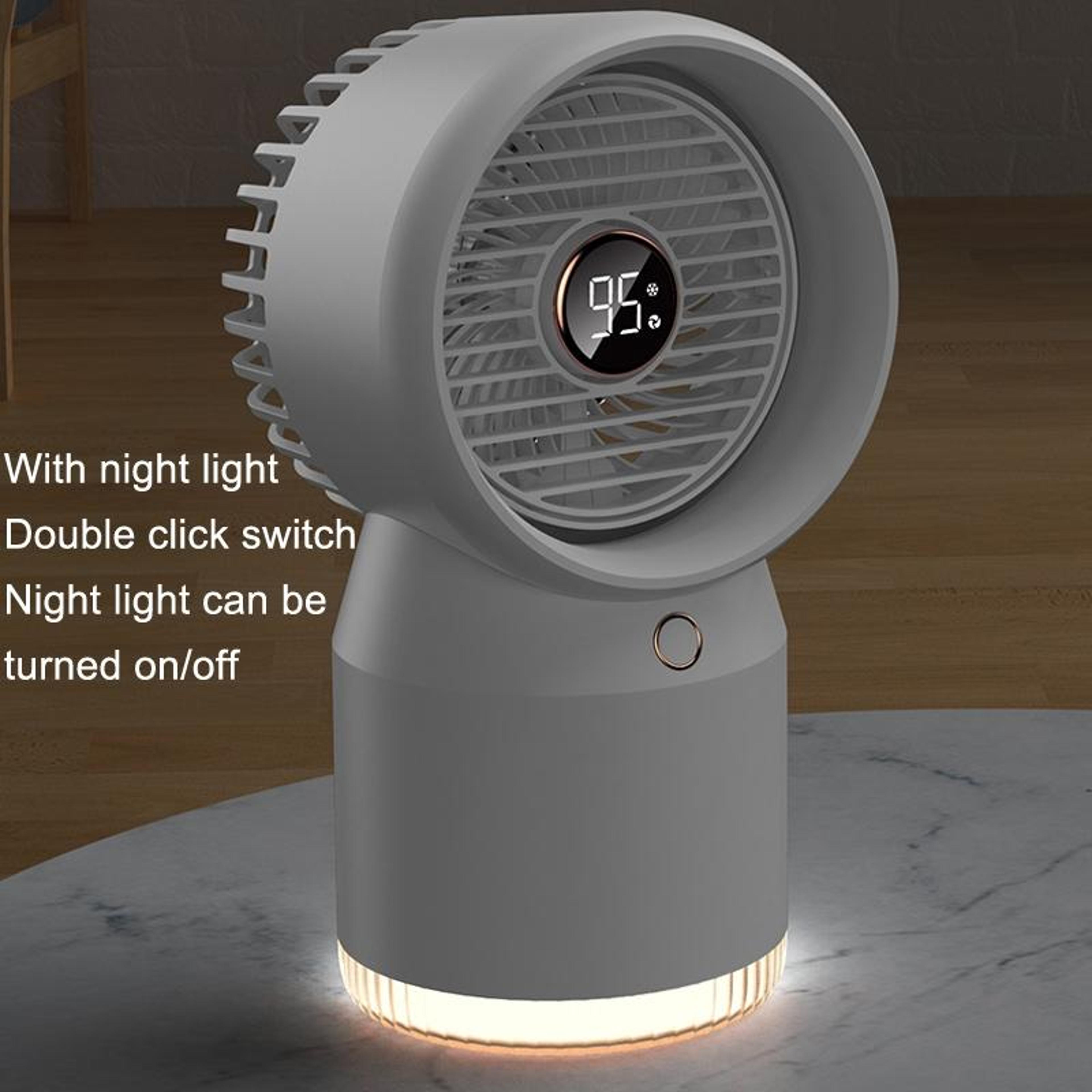 LED Display Portable Humidifier Fan USB Rechargeable Desk Fan With Mist Cooling And Night Light 5