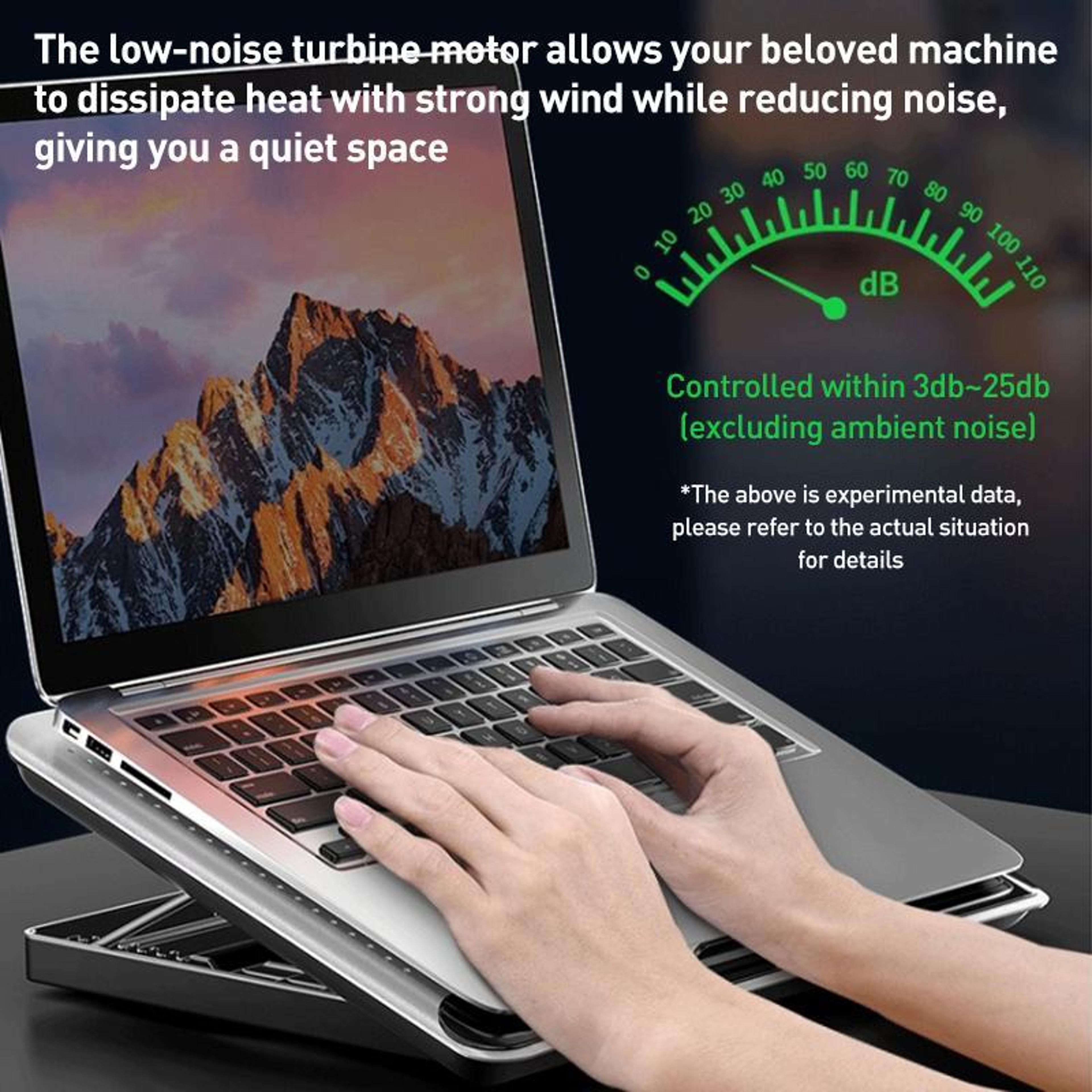 6 Speed Adjustable Laptop Cooling Pad With 6 Fan Cooling Stand Ergonomic Aluminum Laptop Stand 5