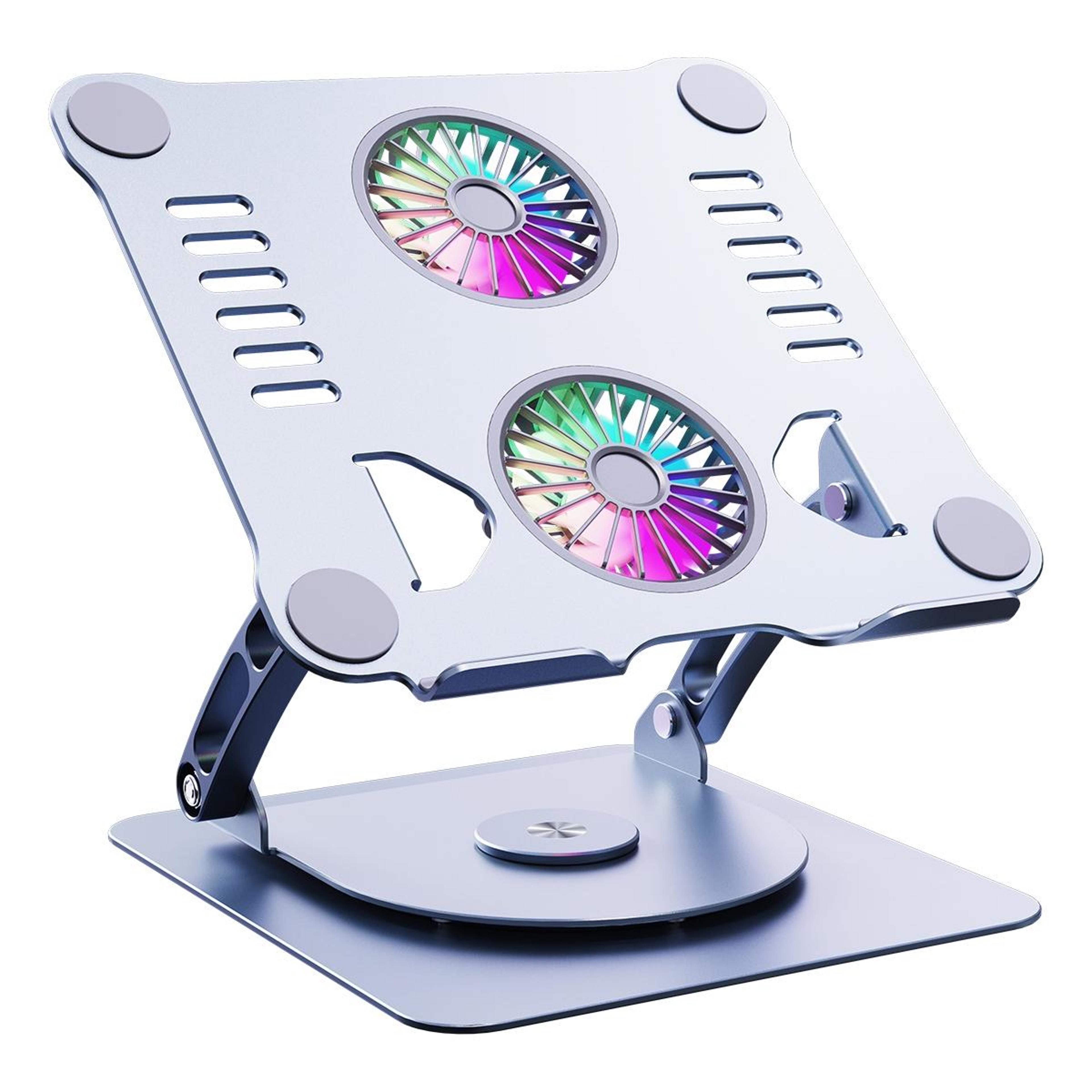 Rotating Laptop Stand With Dual Fan Cooling Adjustable Foldable Aluminum Laptop Stand 7