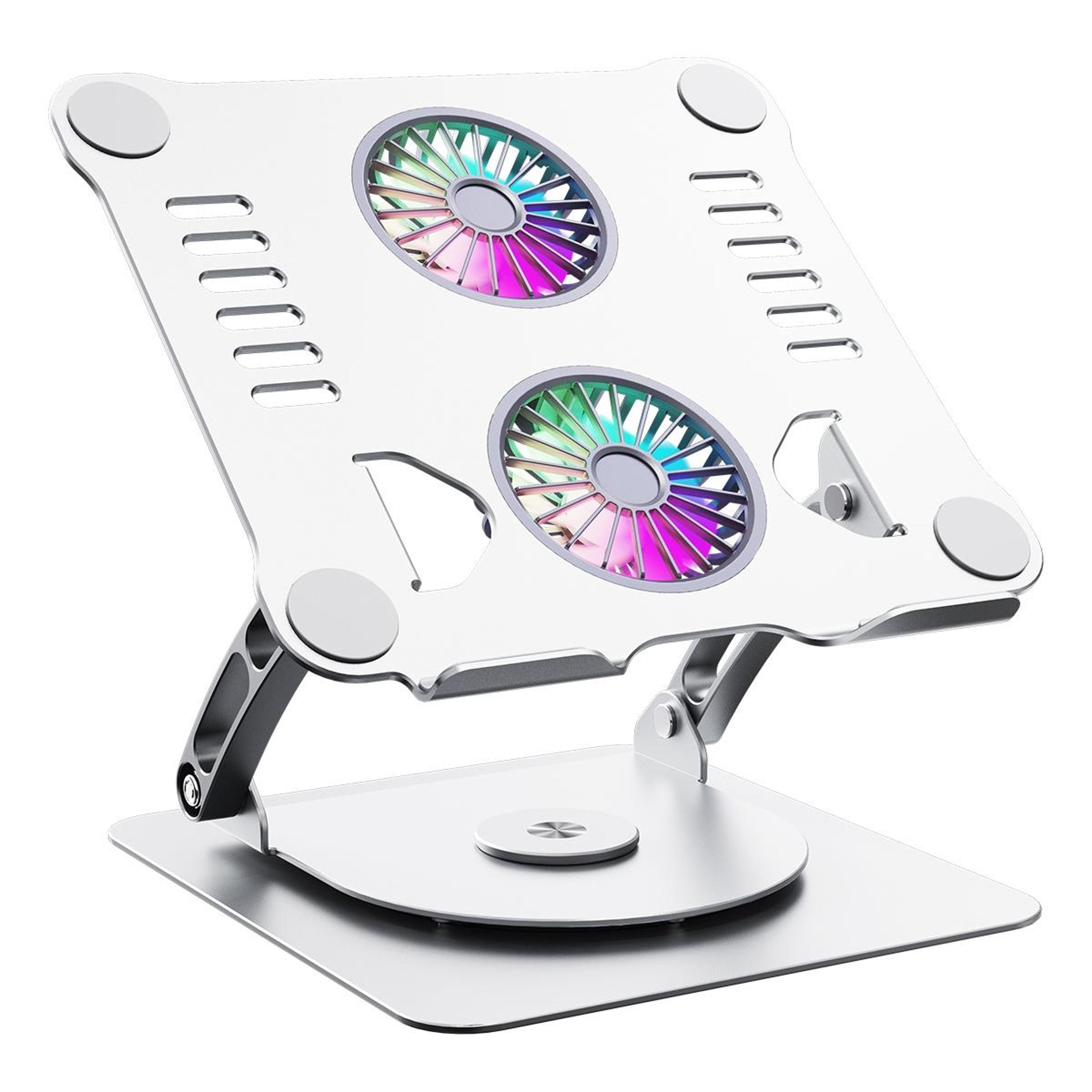 Rotating Laptop Stand With Dual Fan Cooling Adjustable Foldable Aluminum Laptop Stand 8