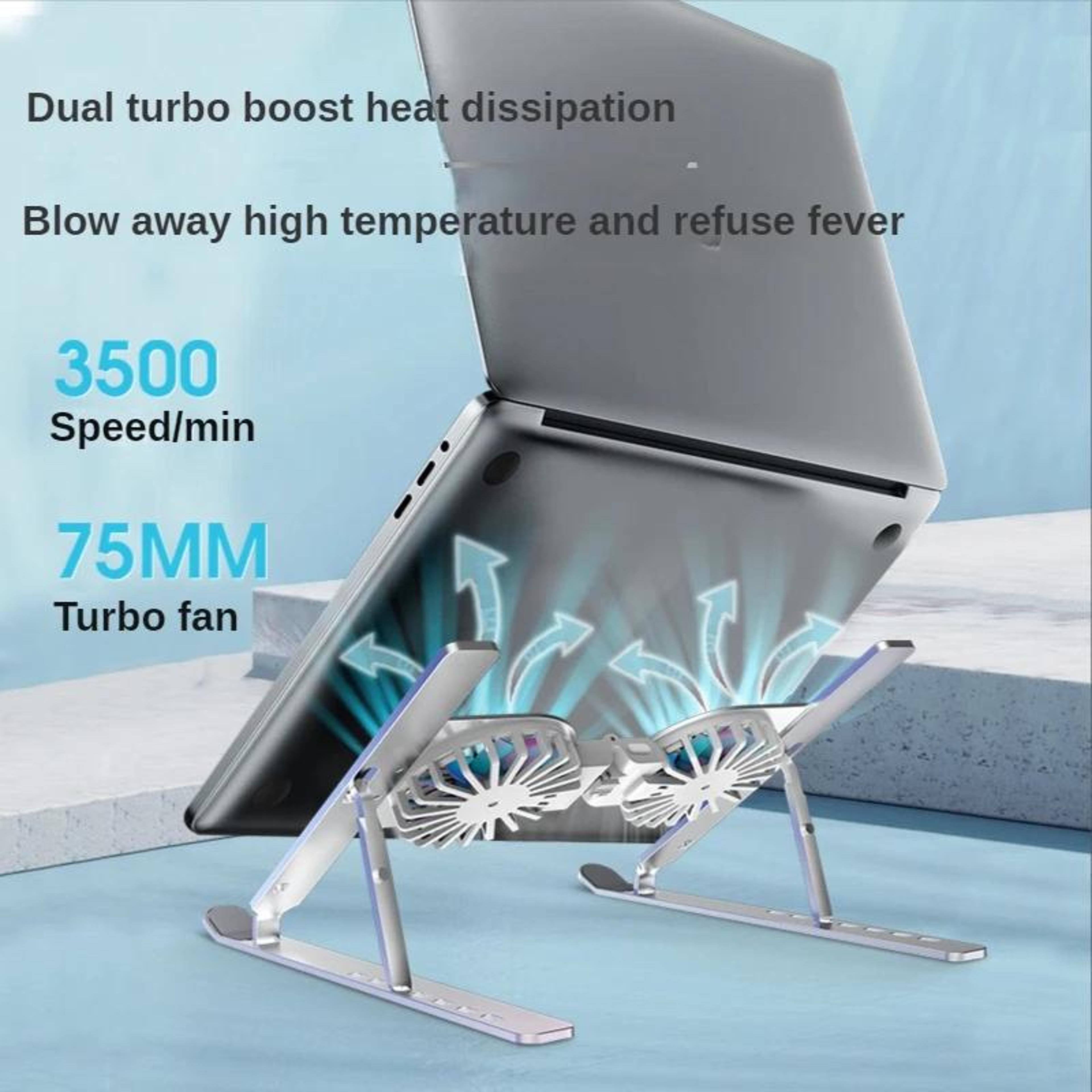 C9 Pro RGB Laptop Stand With Dual Cooling Fan Adjustable Aluminum Laptop Cooling Stand 9