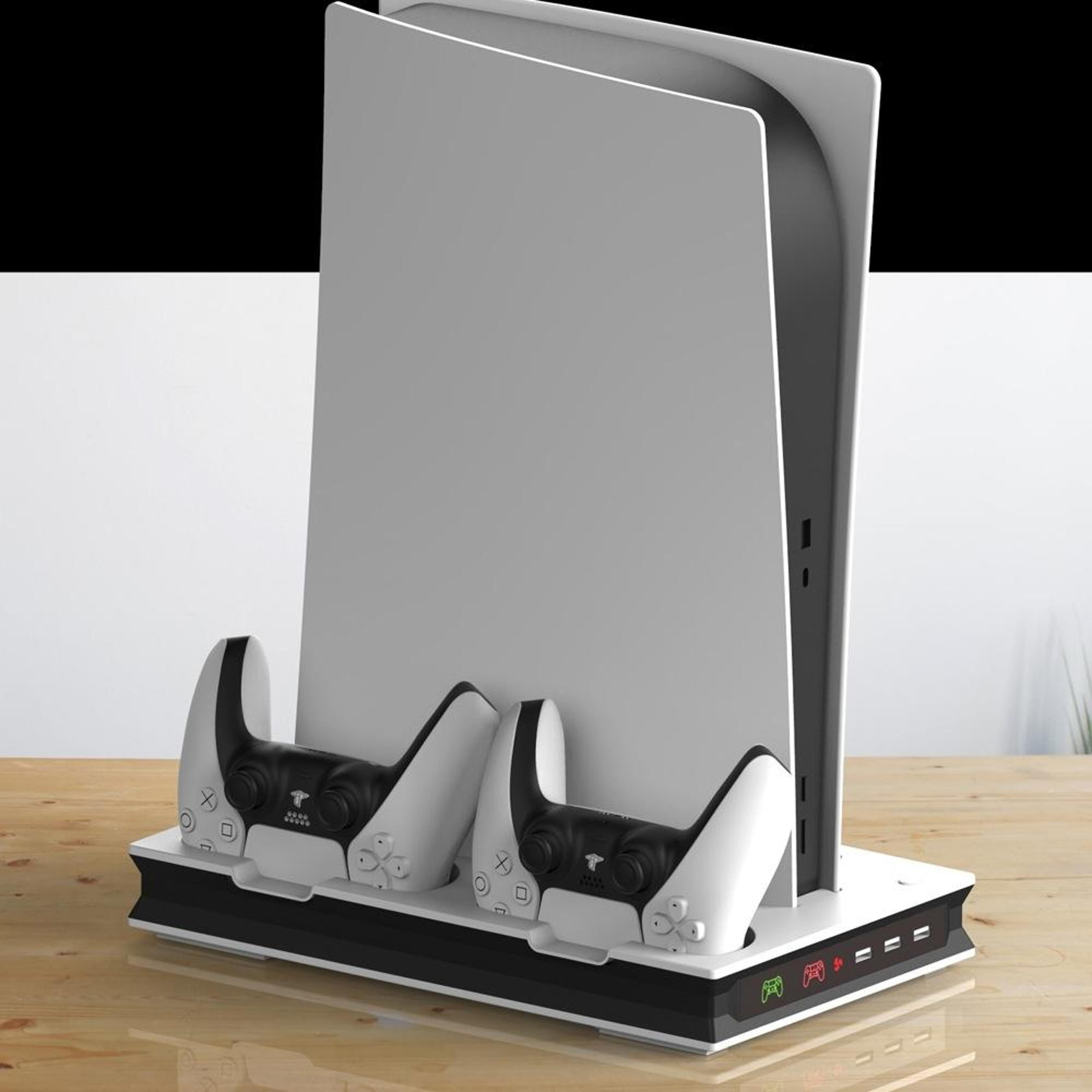 PS5 Cooling Stand With Dual Controller Charging Dock LED Indicators For PS5 Digital And Disc Consol 0