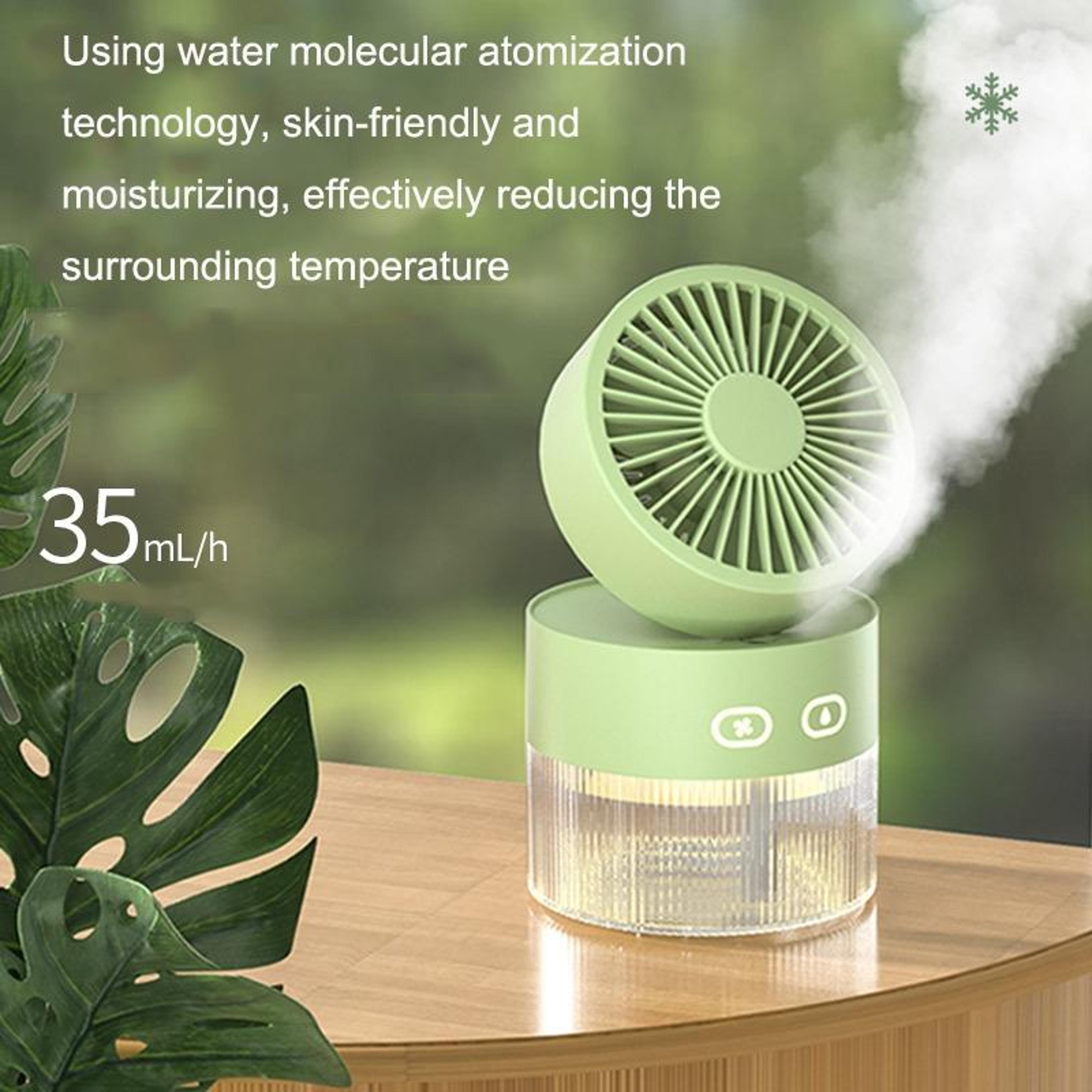 Foldable USB Cooling Fan With Mist Spray Desktop Air Cooler Mini Humidifier Night Light 4