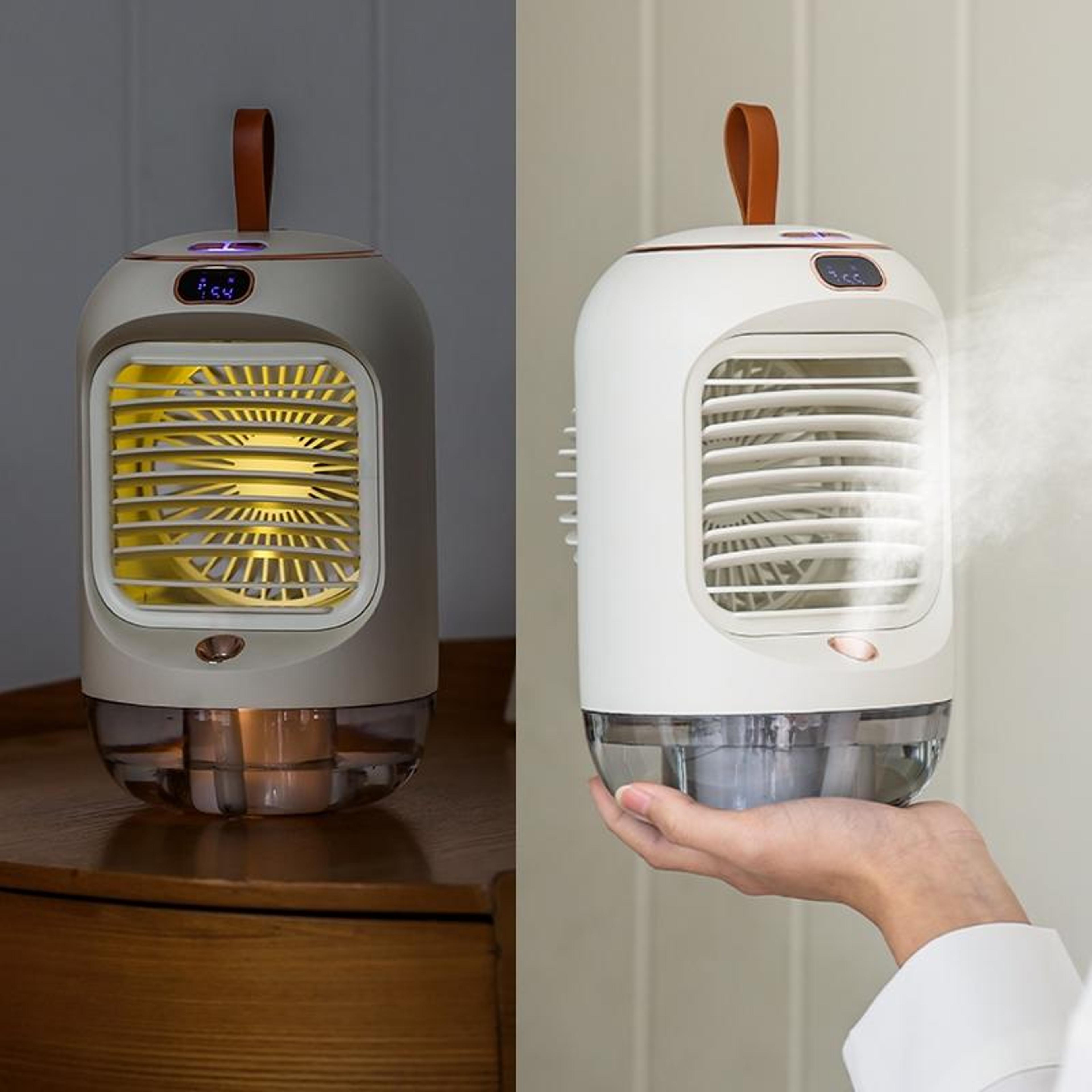 Portable Air Cooler Mist Cooling Fan With Humidifier USB Rechargeable Digital Display And Night Lig 6