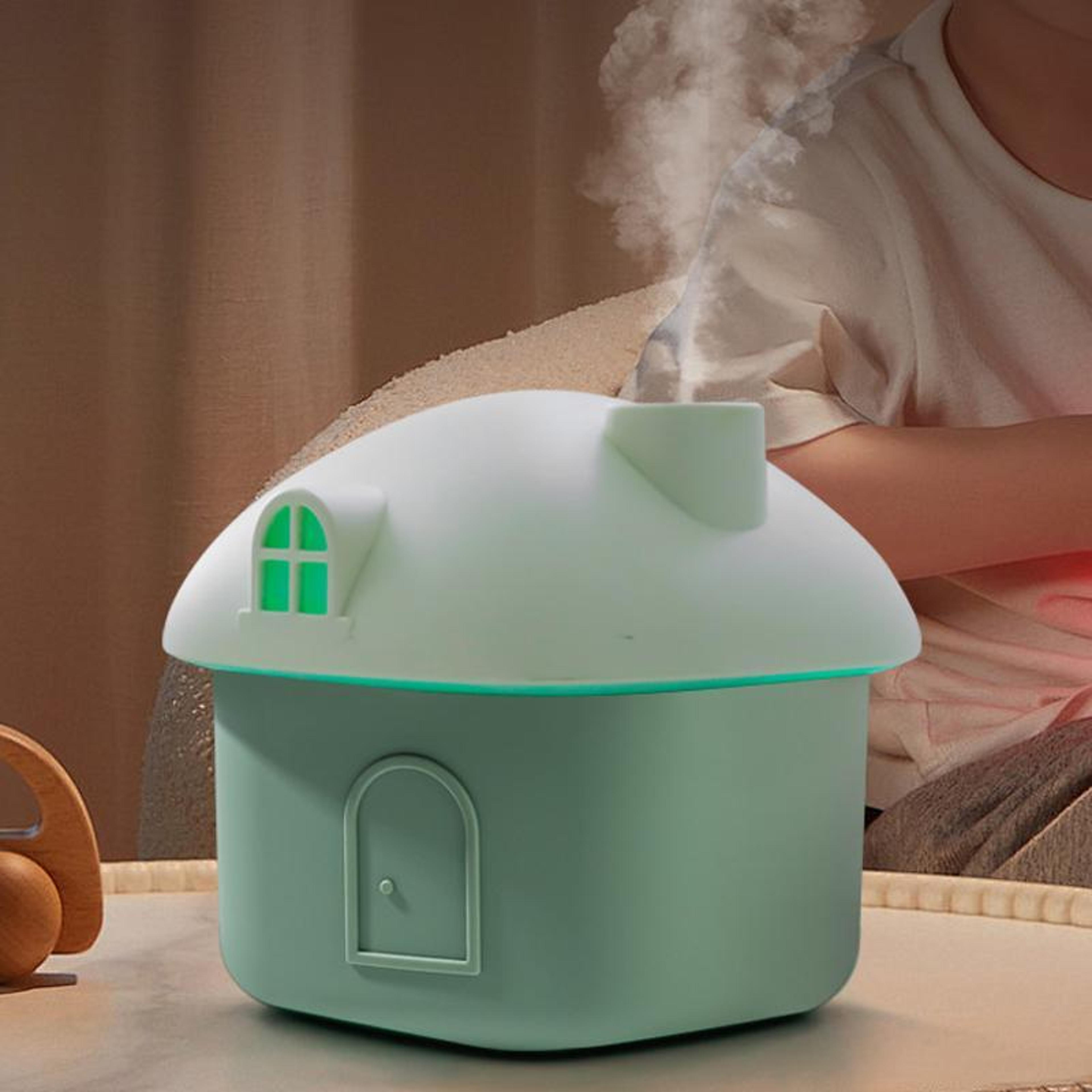 Little House Mini Desktop Humidifier USB Quiet Humidifier With 7 Color LED Night Light 10