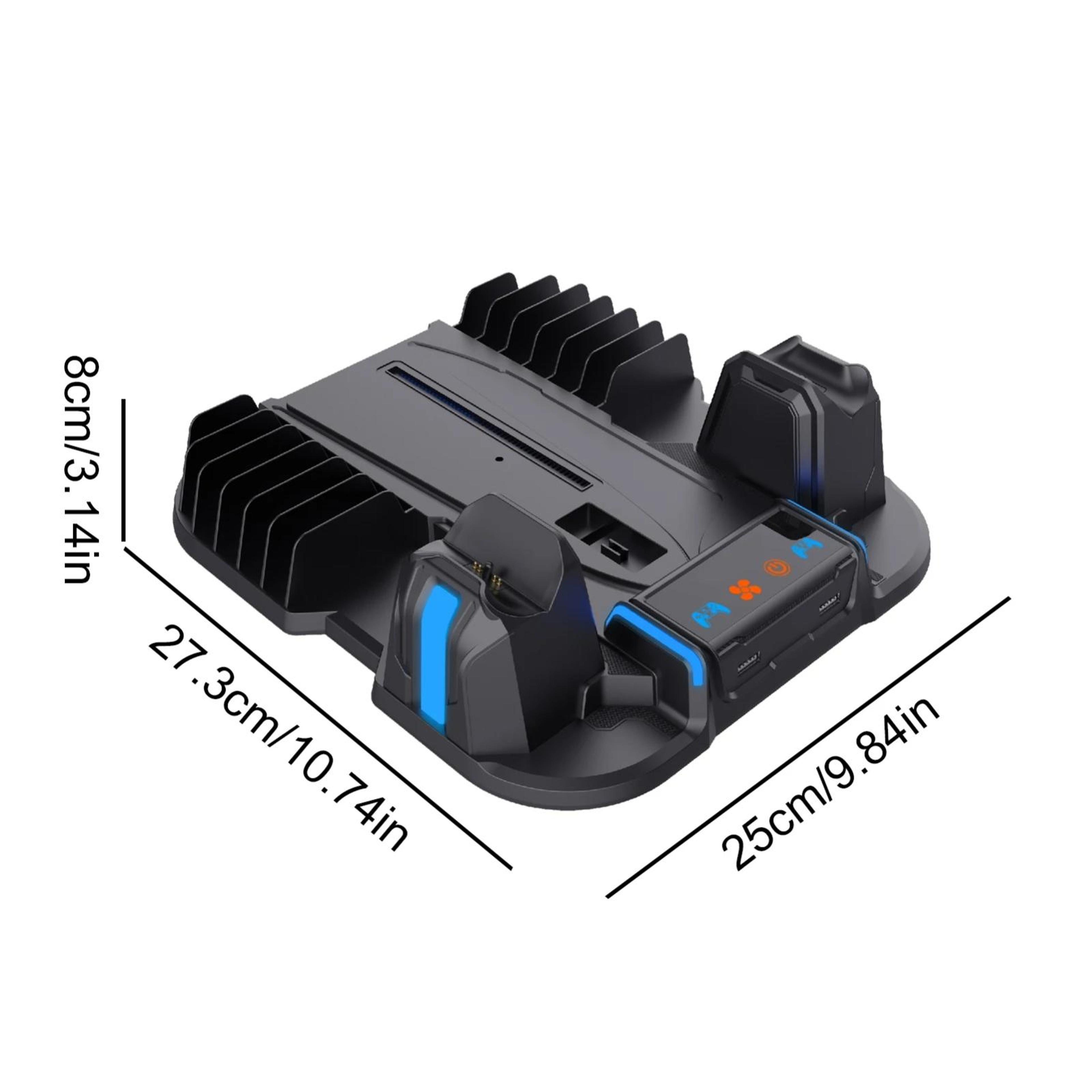 PS5 Slim Charging Station With Cooling Stand DualSense Controller Charger And Game Disc Storage 2