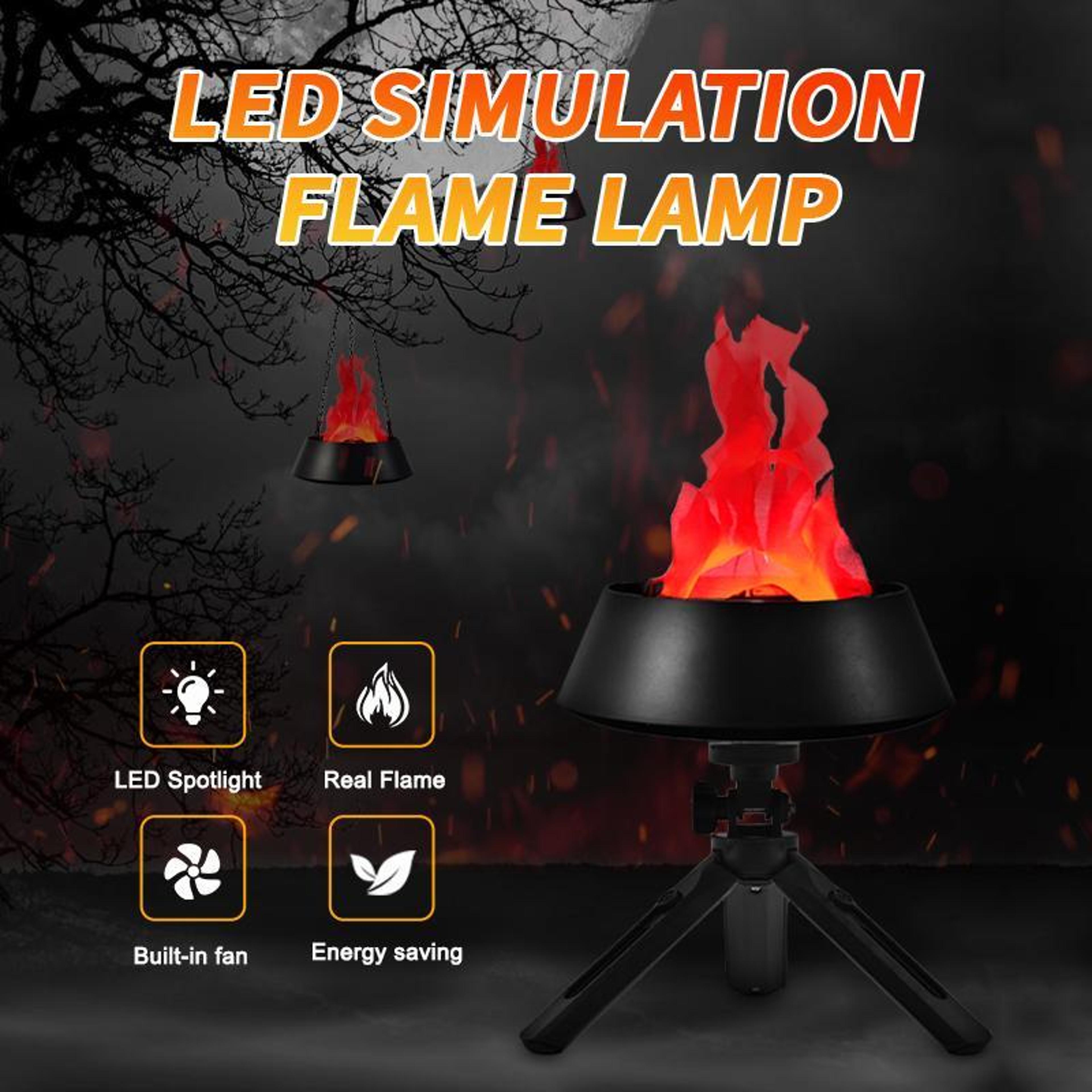Realistic LED Flame Lamp Hanging Or Desktop Flame Effect Light For Halloween Home Party Decor 2