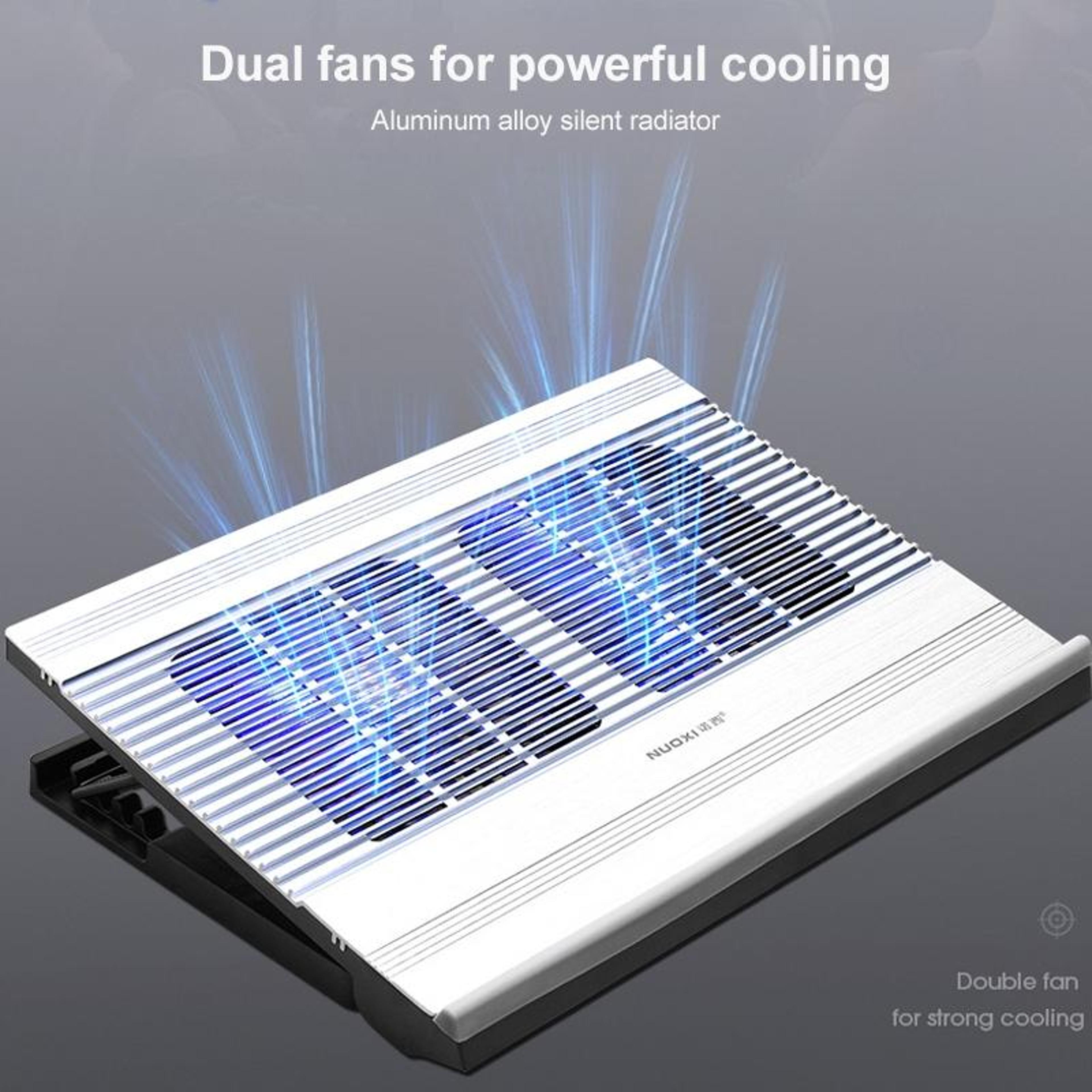 T10 Laptop Cooling Pad Aluminum Alloy Adjustable Laptop Stand With Dual Turbo Fans 1