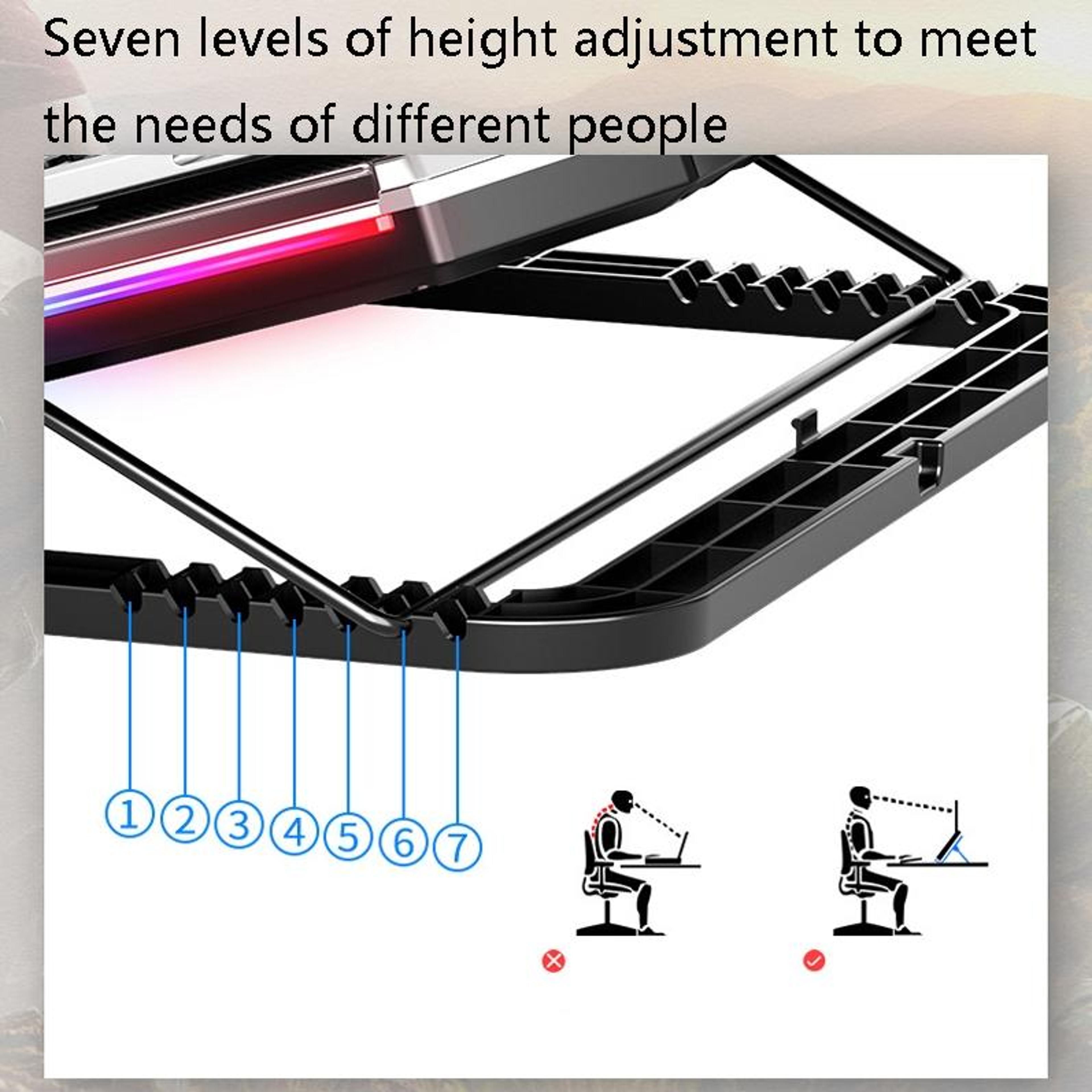 Q8 Laptop Cooling Pad With LCD Display RGB Lighting 6 Fan Notebook Cooler For Up To 18 Inch Laptops 4