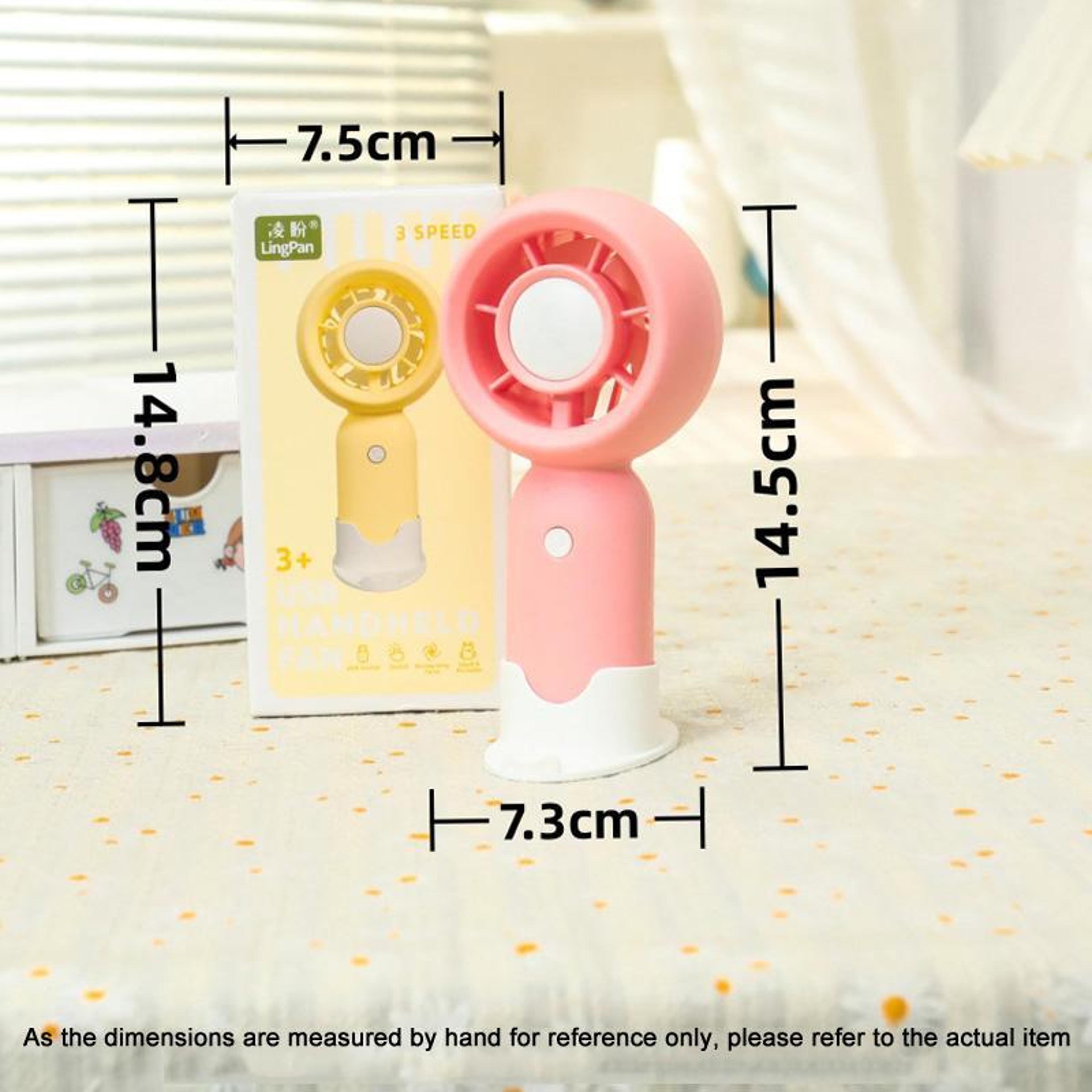 Portable Camping Fan With Phone Holder Base 3 Speed Handheld Rechargeable Fan For Travel Office And 1