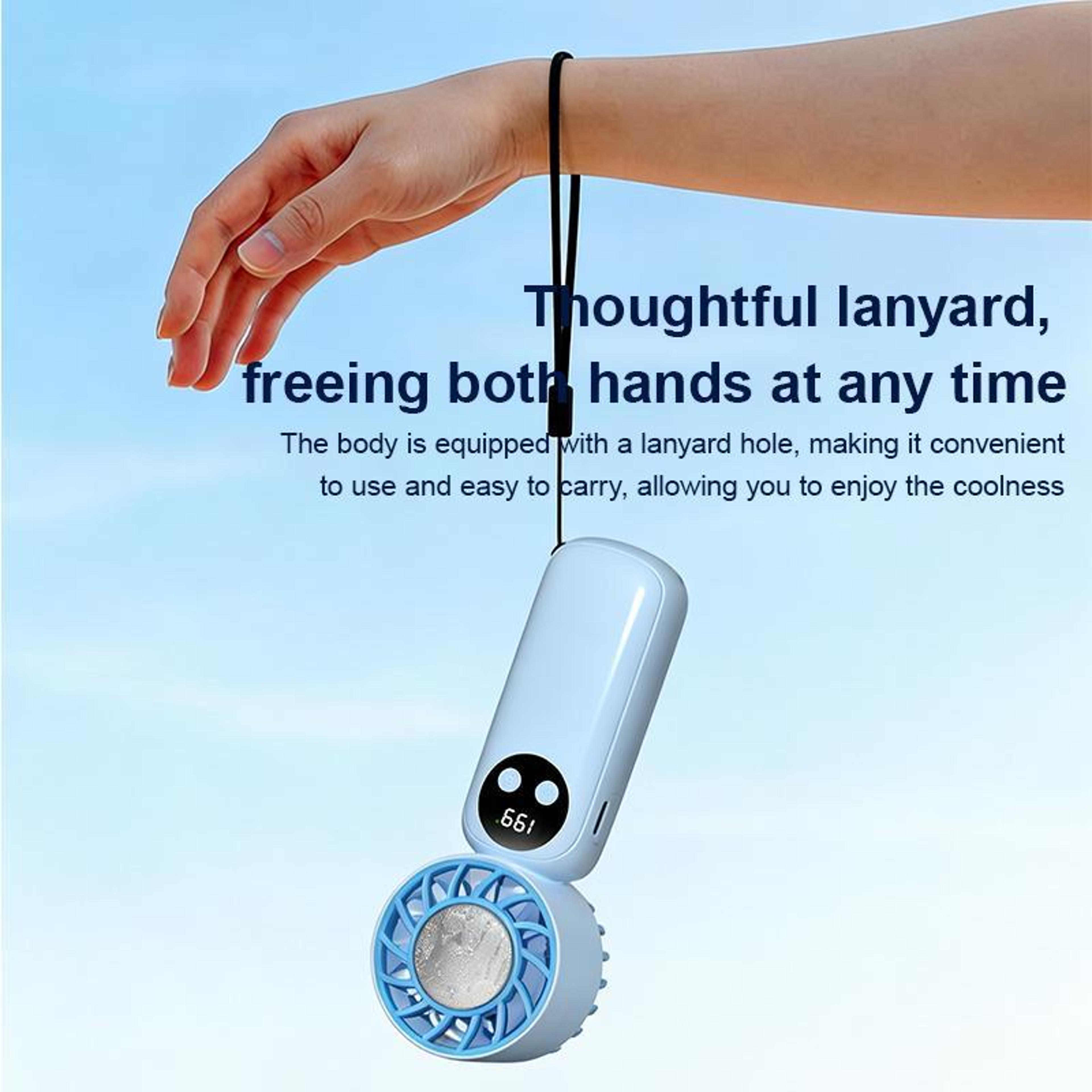 Mini Ice Cooling Handheld Fan With Digital Display 199 Speed Portable Rechargeable USB Fan 5