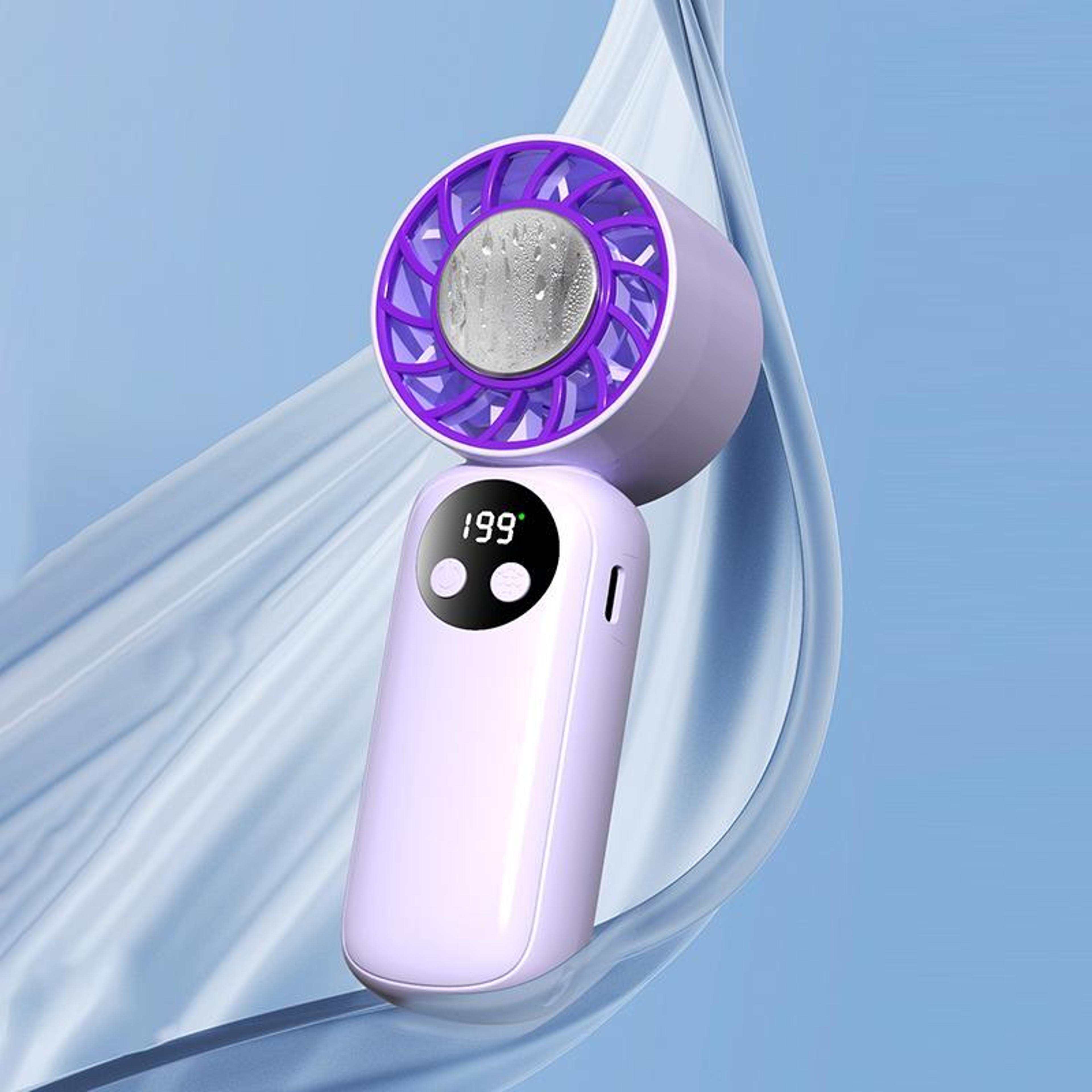 Mini Ice Cooling Handheld Fan With Digital Display 199 Speed Portable Rechargeable USB Fan 11