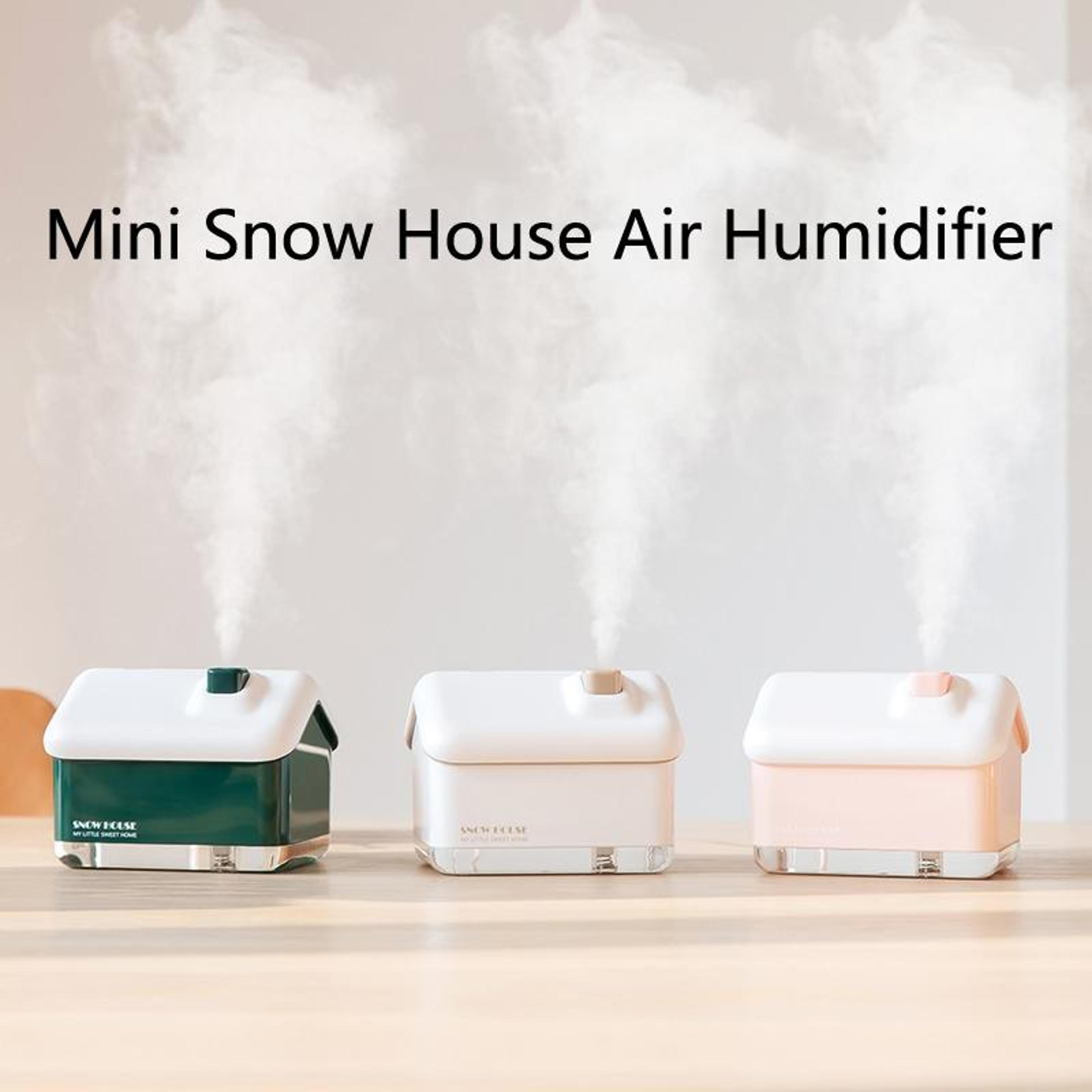 Snow House Mini Humidifier USB Bedroom Humidifier With Warm Night Light Cool Mist Diffuser 1