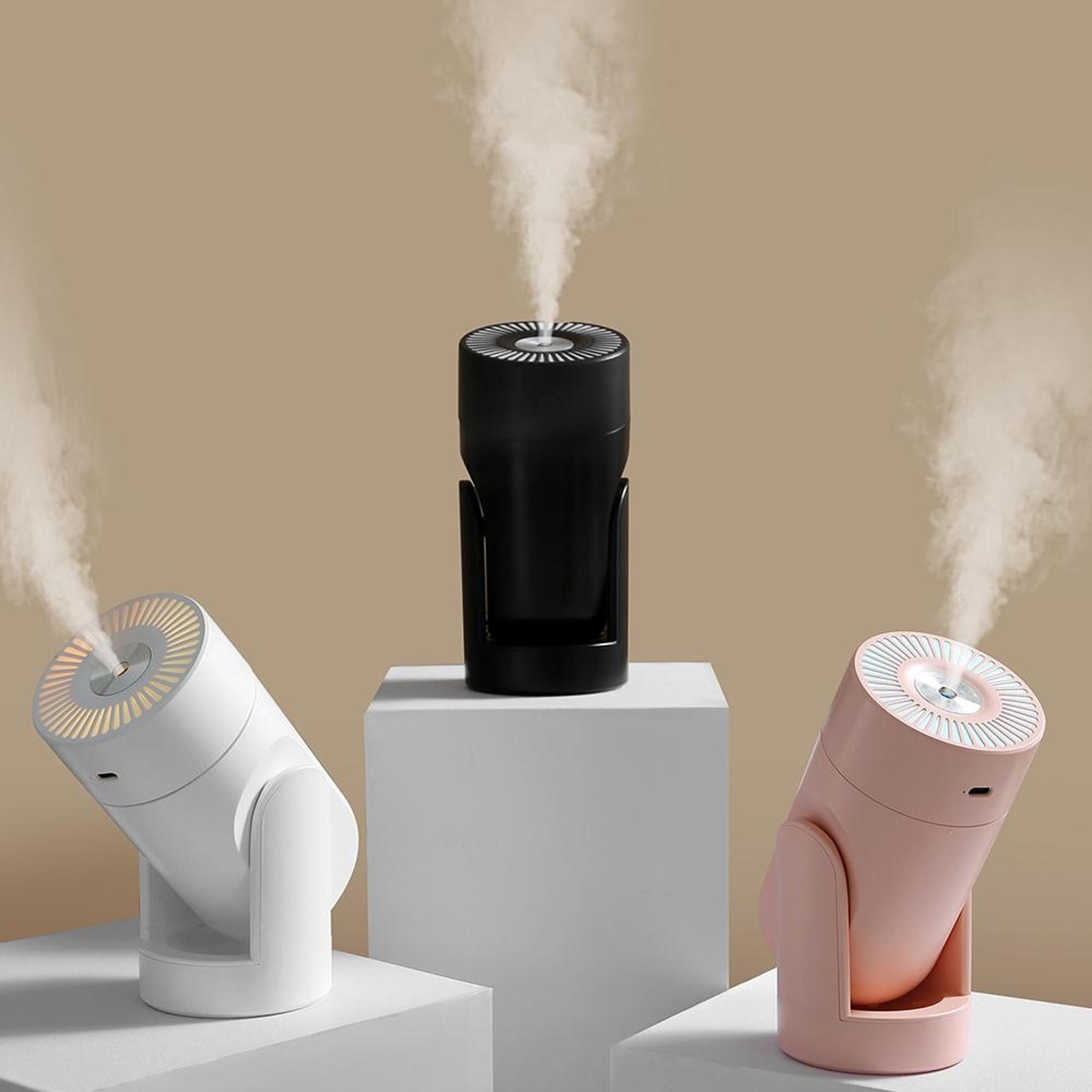 usb plug in mini humidifier with rotating colorful night light for home office bedroom