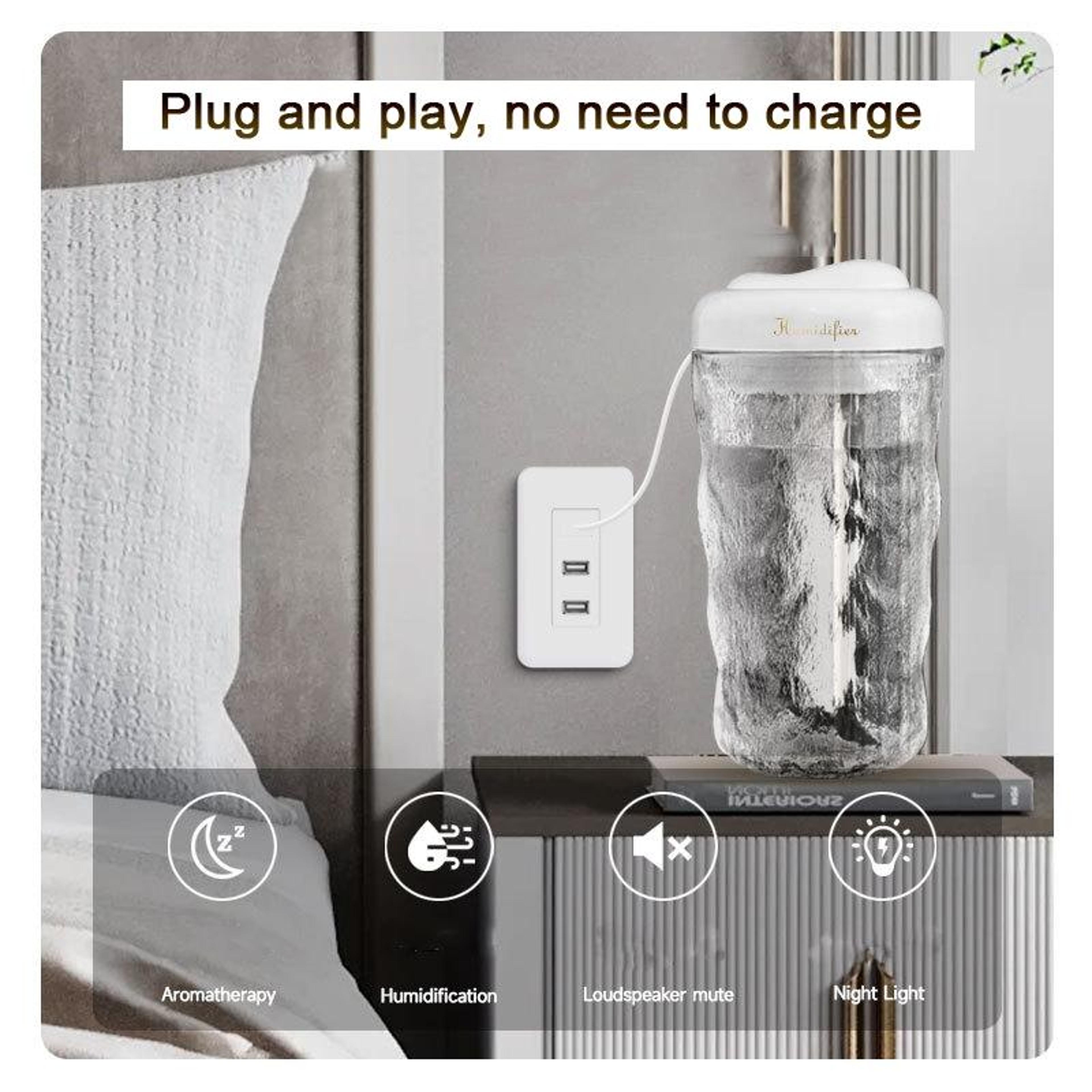 Iceberg Car Humidifier USB Aromatherapy Diffuser With Colorful Night Light Quiet Mist Air Moisturiz 4