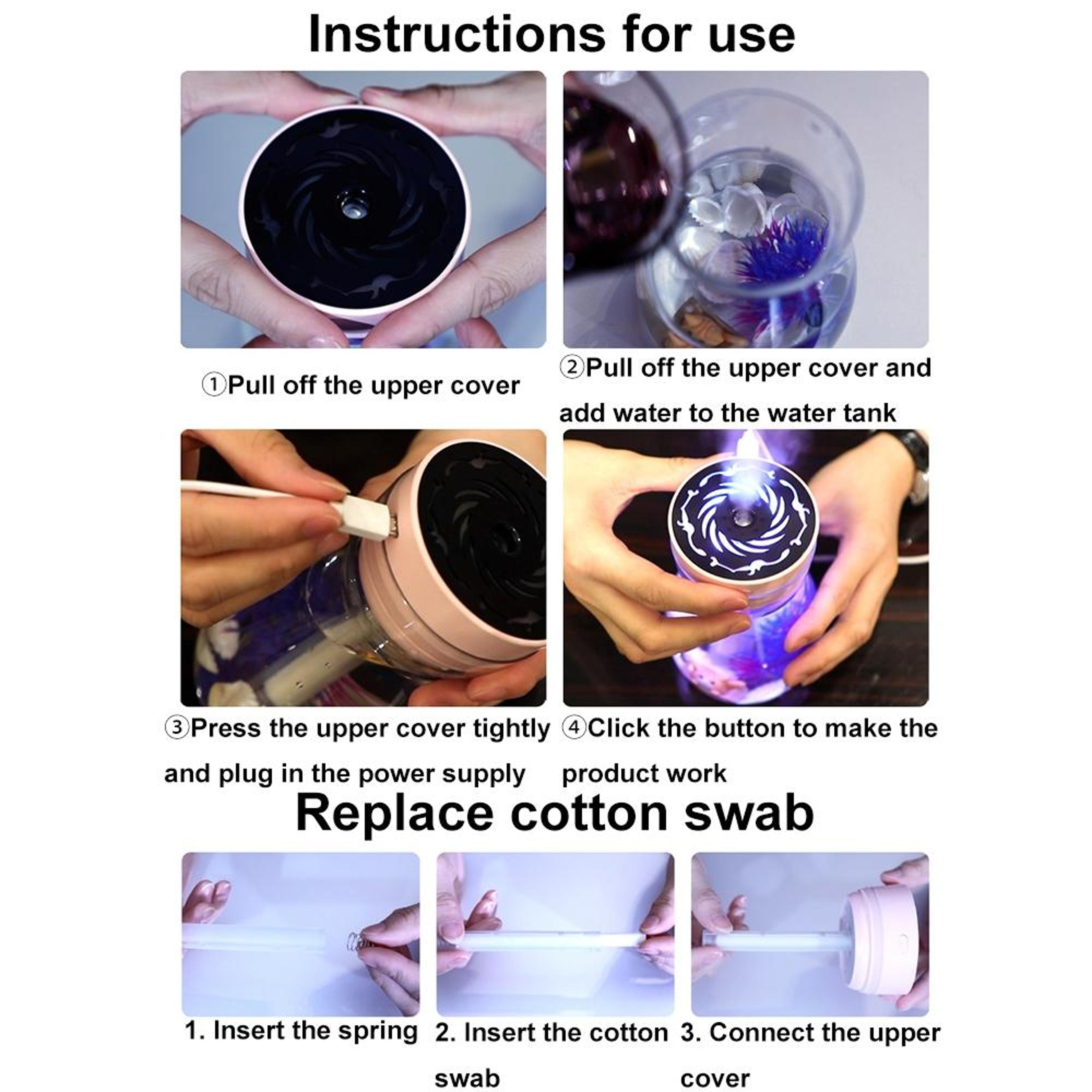 Mini USB Humidifier Portable Car Humidifier With Colorful Night Light And 380ml Water Tank 3