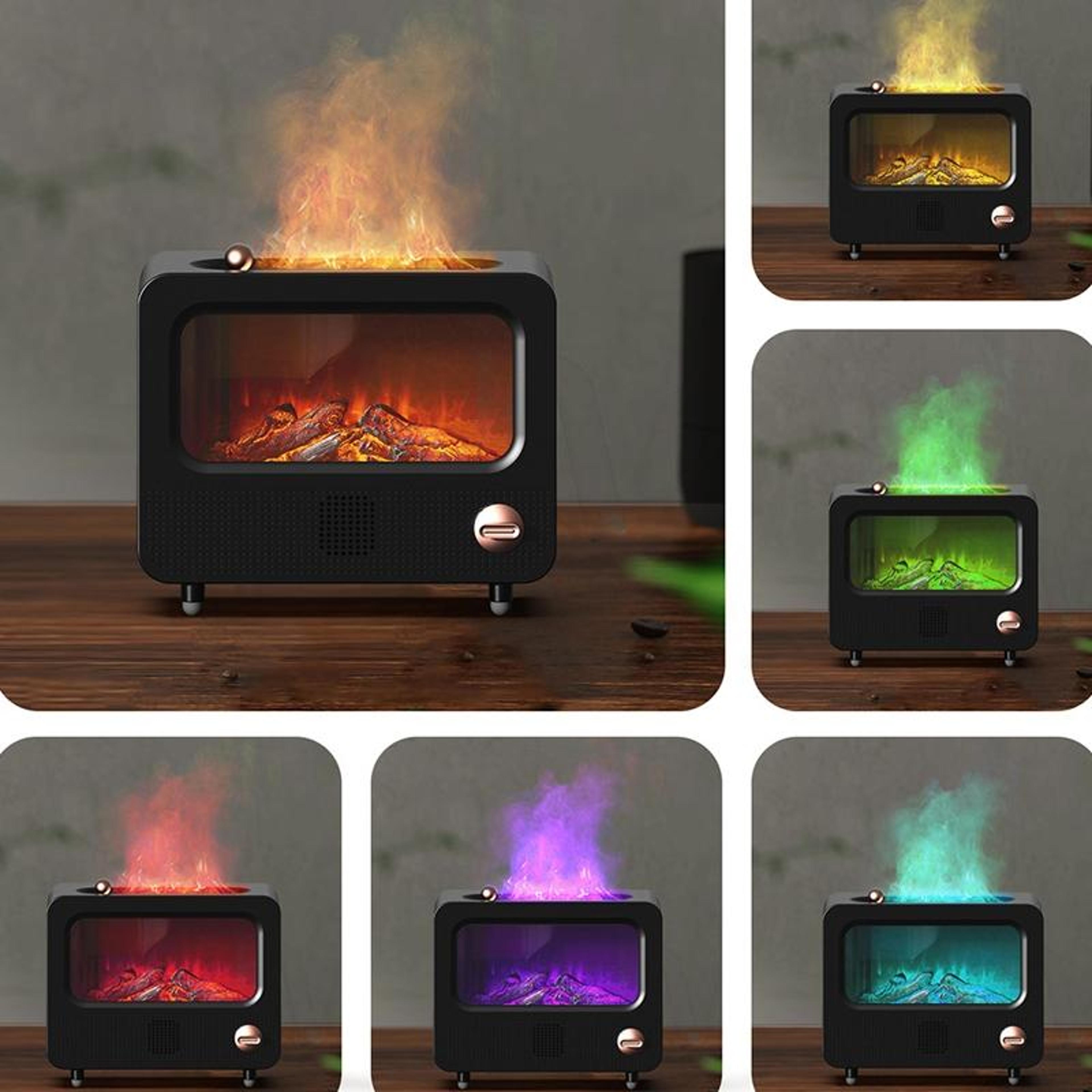 Flame Humidifier With White Noise USB Aromatherapy Diffuser Cool Mist Air Moisturizer 7