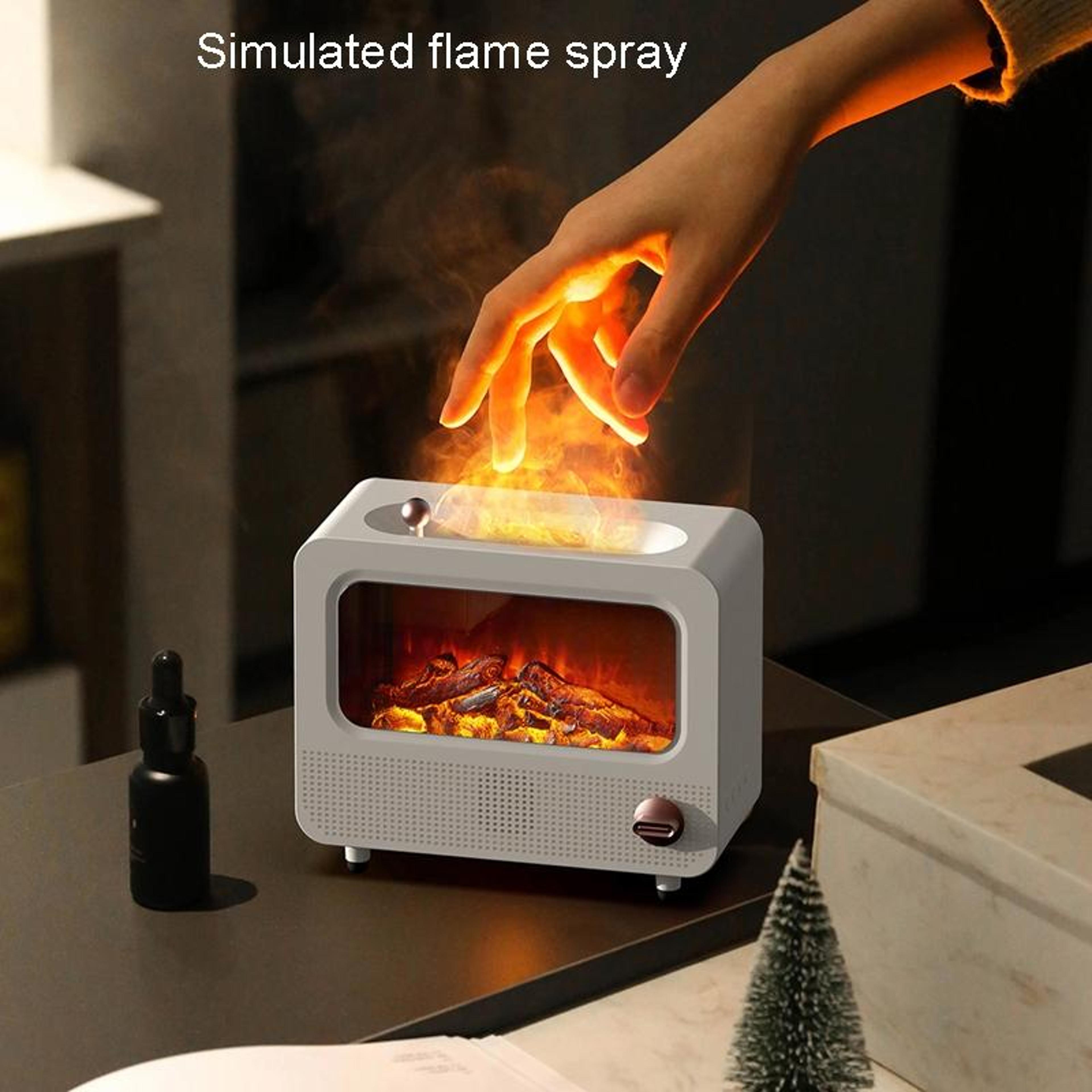 Flame Humidifier With White Noise USB Aromatherapy Diffuser Cool Mist Air Moisturizer 1
