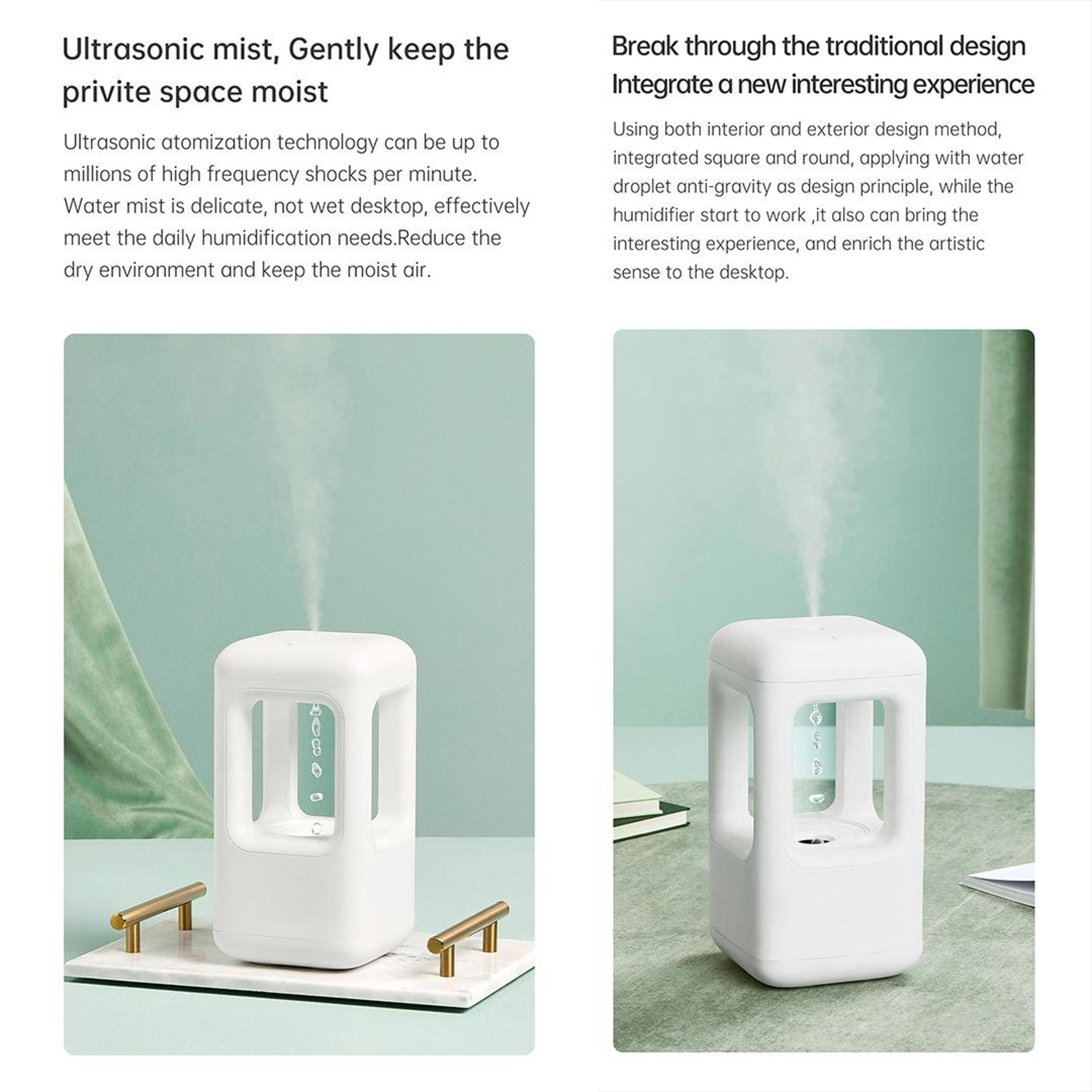 Anti Gravity Water Drop Humidifier With LED Desktop Humidifier Cool Mist Air Moisturizer 4