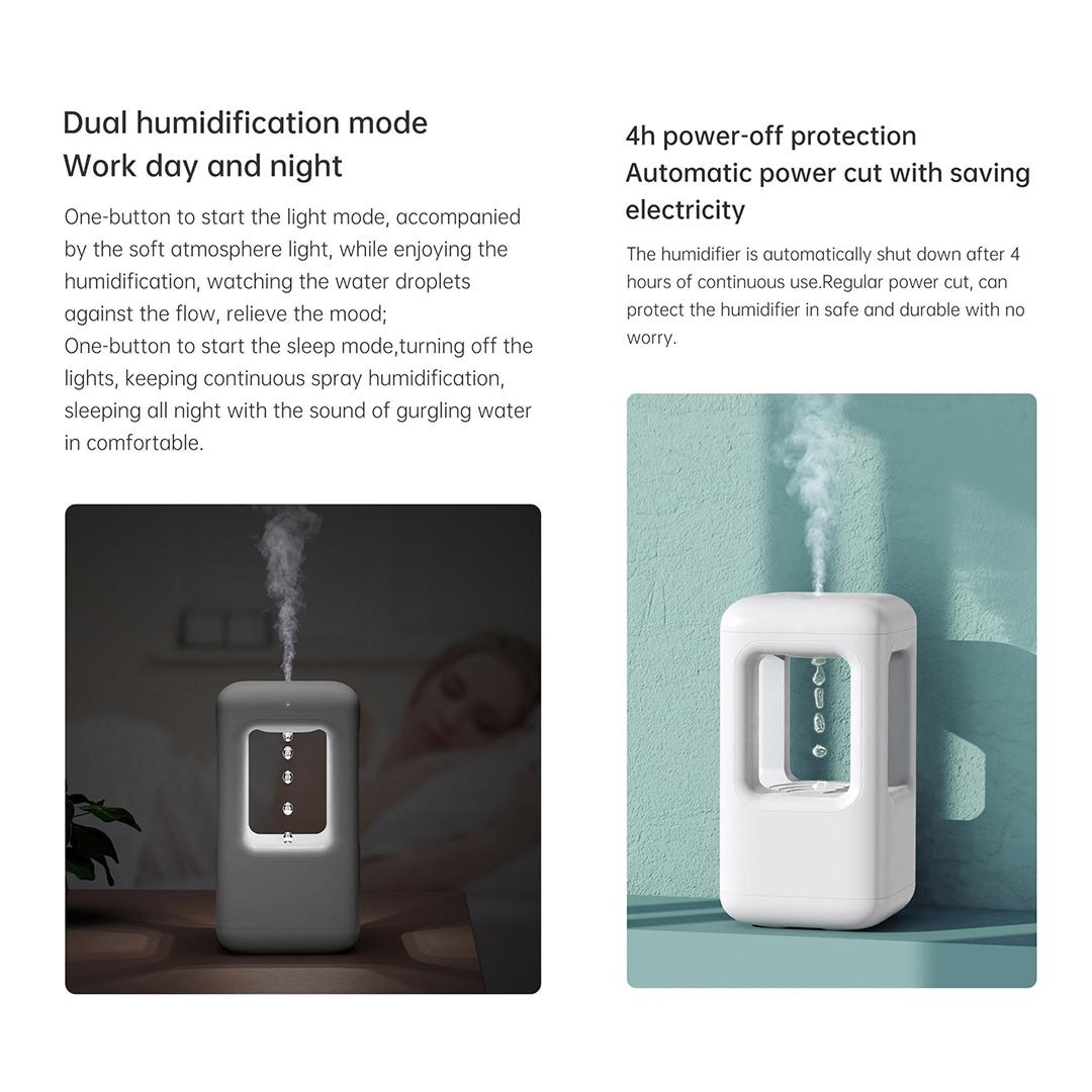Anti Gravity Water Drop Humidifier With LED Desktop Humidifier Cool Mist Air Moisturizer 5