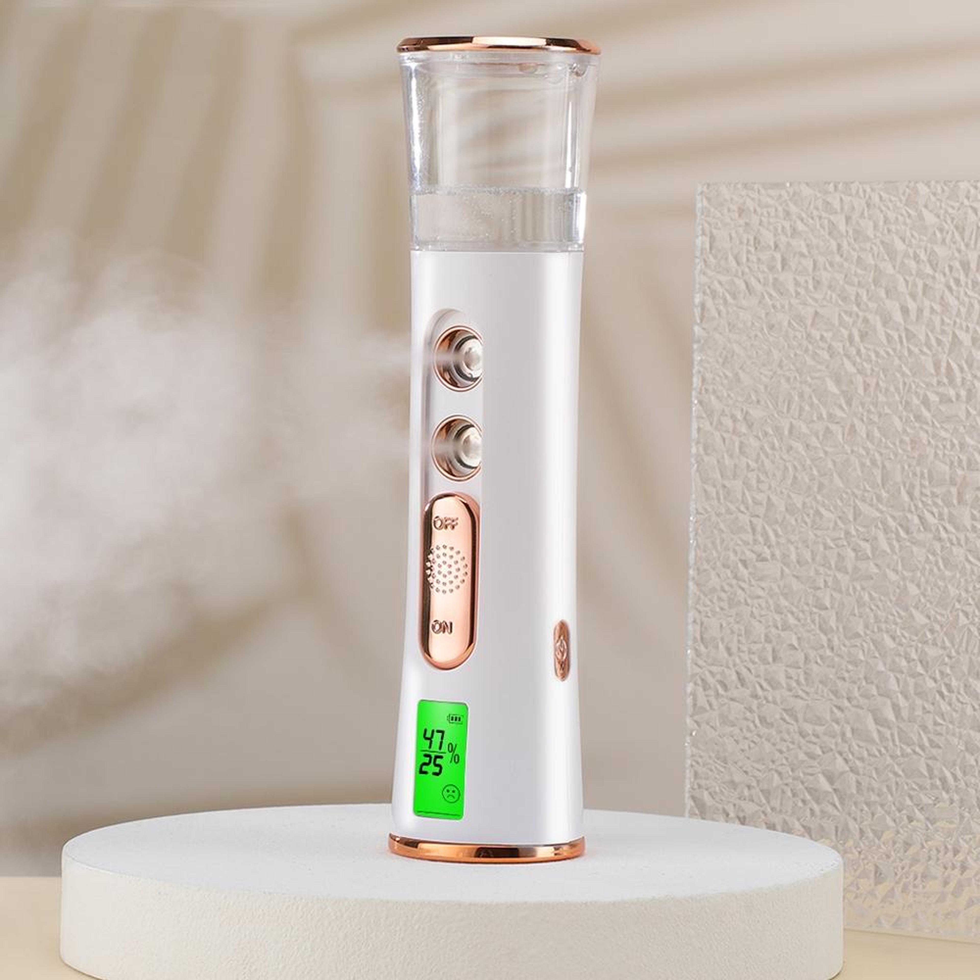 portable nano facial mist sprayer with skin moisture analyzer usb rechargeable face mister