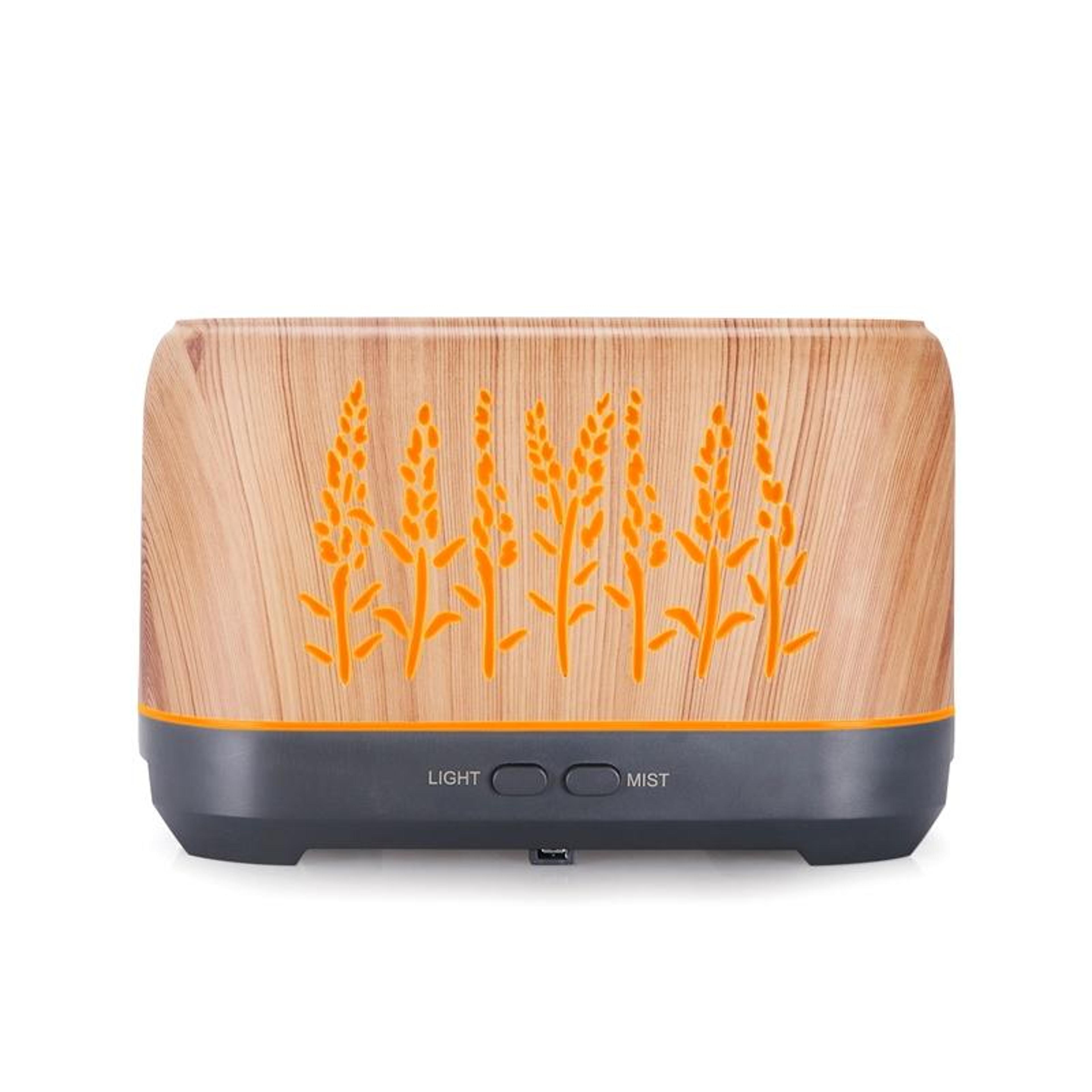 Wood Grain Aroma Diffuser Flame Humidifier USB Essential Oil Diffuser With Night Light 6